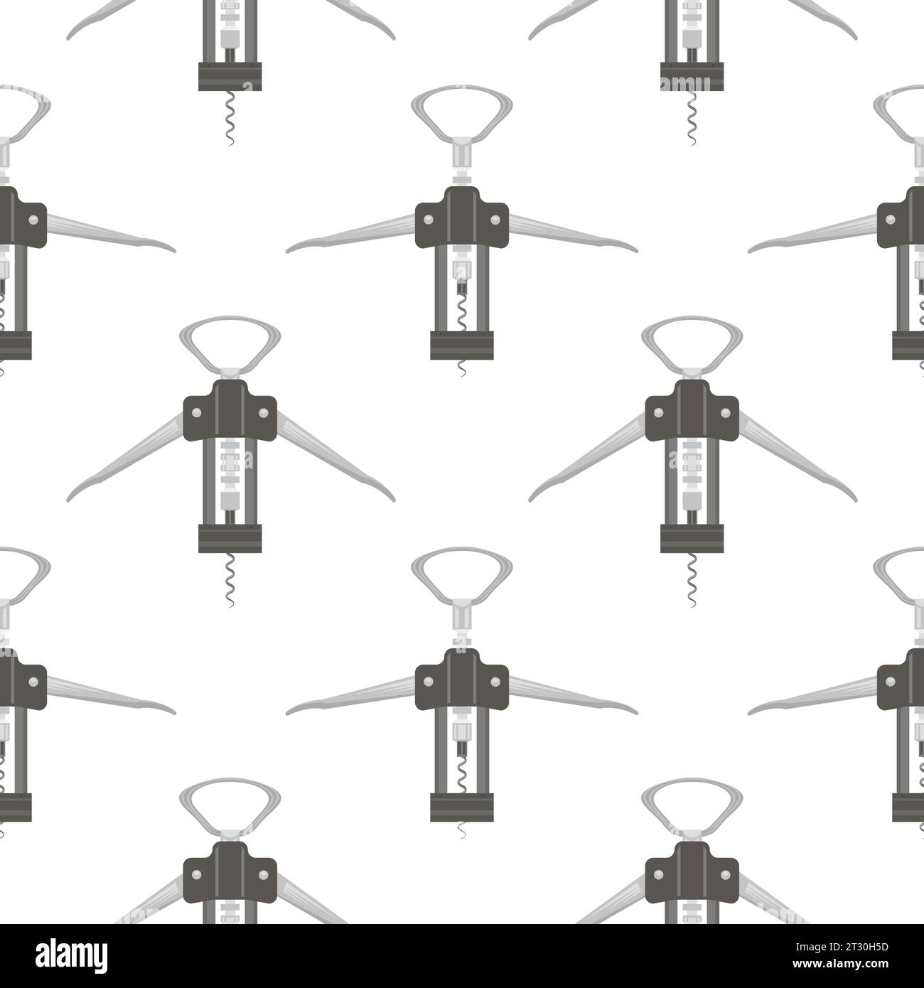 Vector Opener for Bottle Icon Isolated on White Background. Modern Corkscrew Seamless Pattern Stock Vector