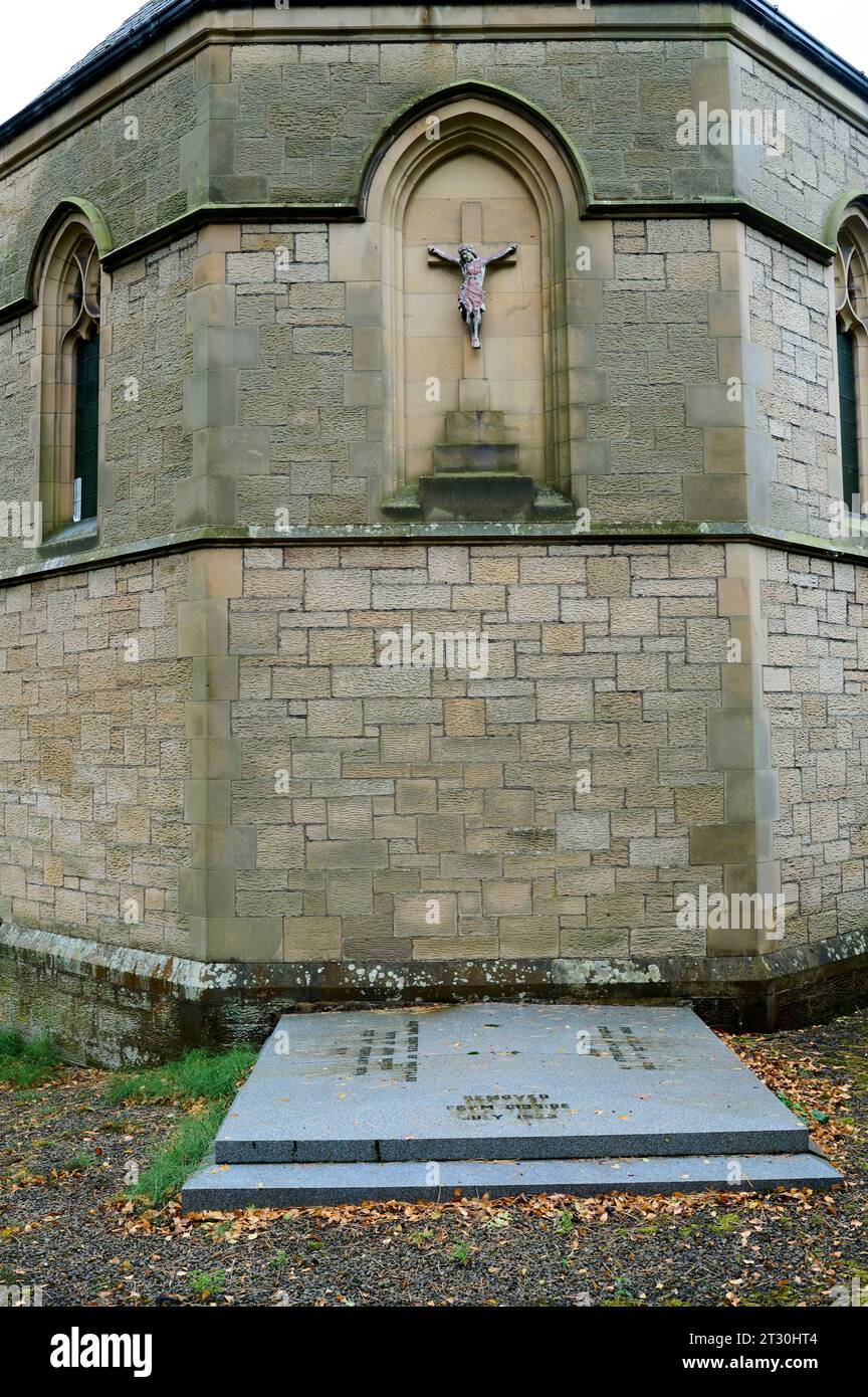 The catholic church of St Mary's and the graves of John and Josephine ...