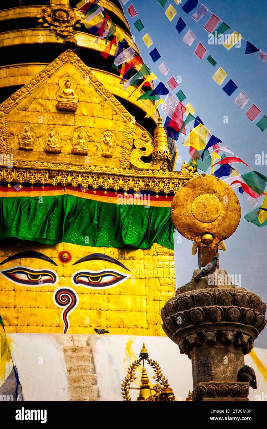 Swayambhunath, the Monkey Temple in Kathmandu, Nepal. Stock Photo