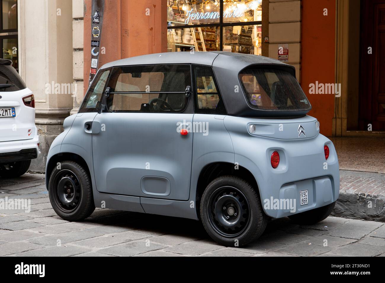 BOLOGNA, ITALY: Citroen Ami One electric mini car parked on a street of Bologna Stock Photo