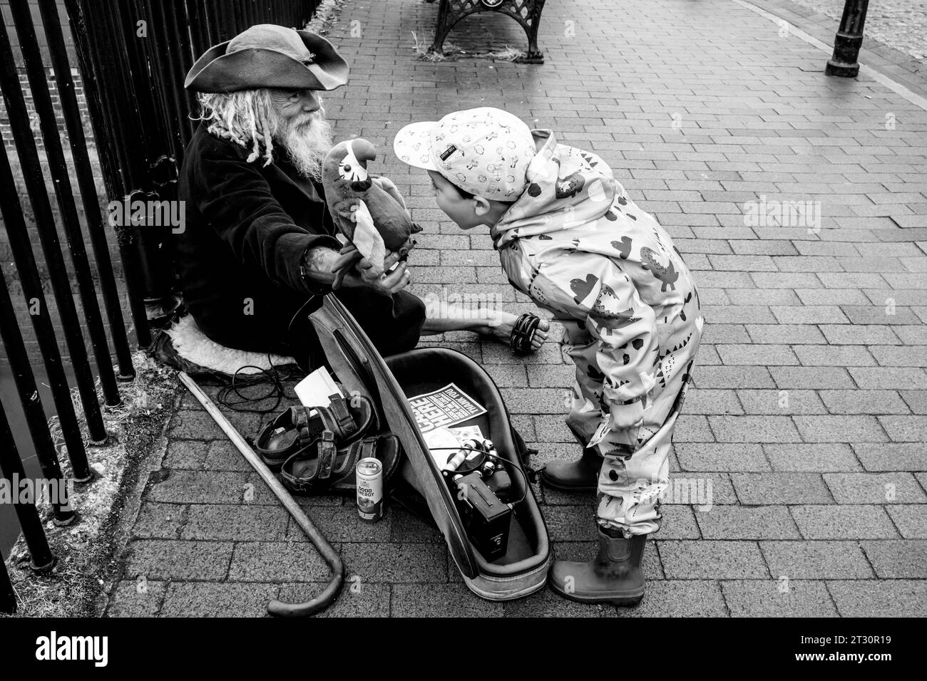 A Child Interacts With A Pirate Street Entertainer, High Street, Lewes
