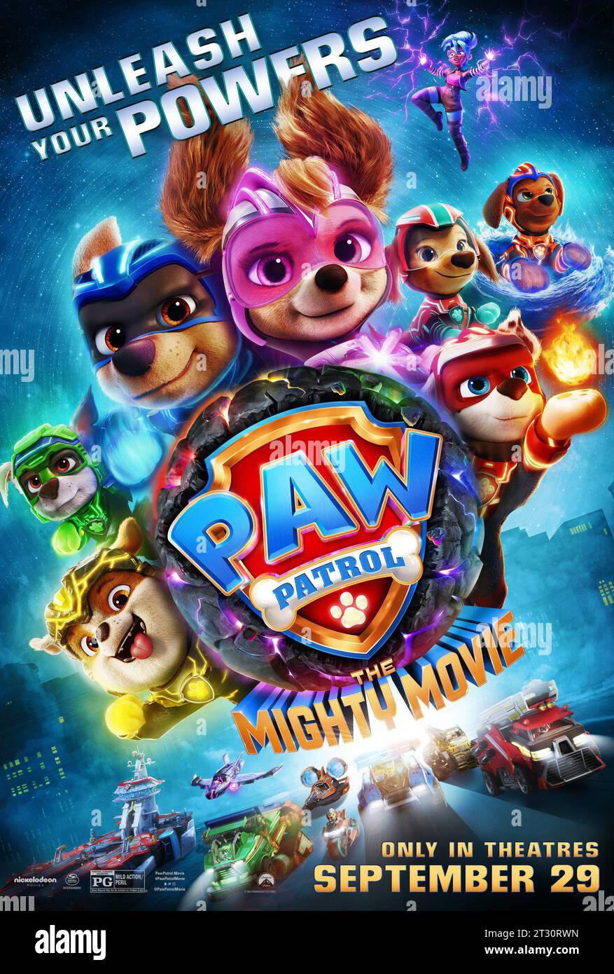 PAW PATROL: THE MOVIE, US character poster, Zuma (voice: Shayle Simons),  2021. © Paramount Pictures / Courtesy Everett Collection Stock Photo - Alamy