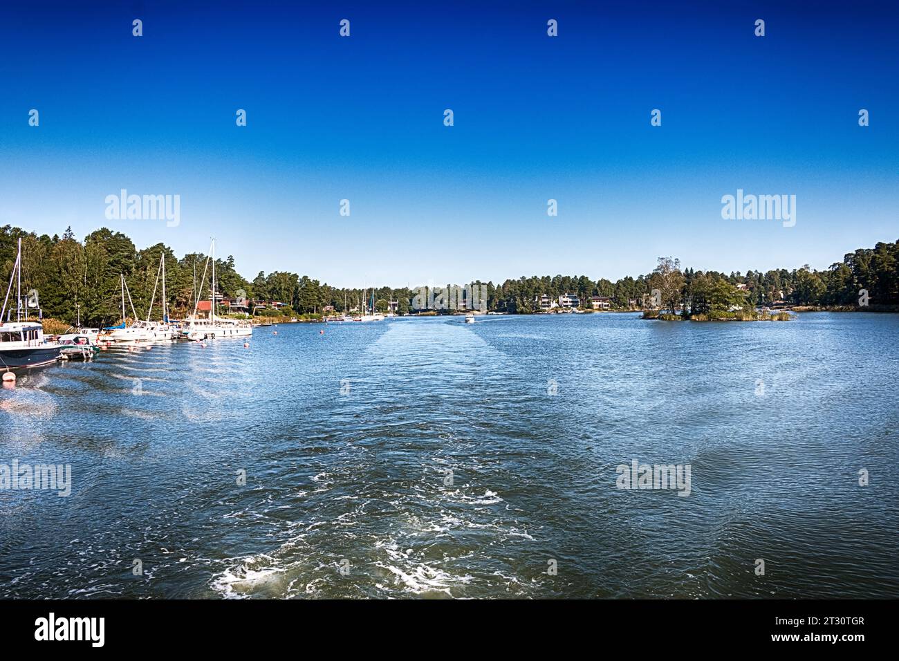 Beautiful archipelago around Helsinki, capital of Finland. HDR. Stock Photo