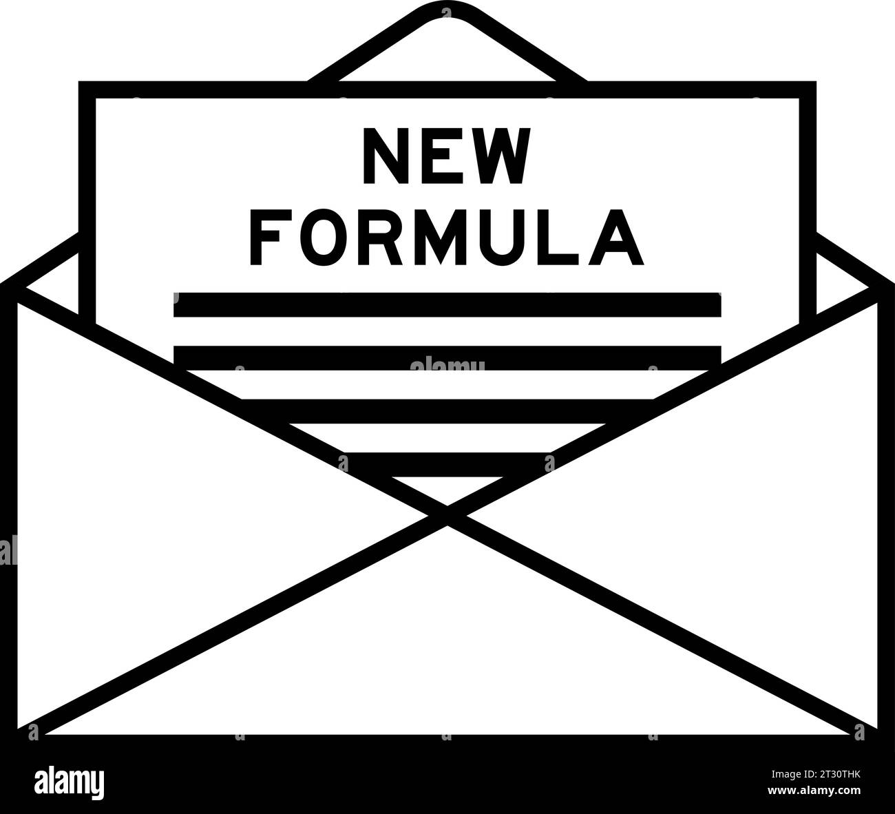 Envelope and letter sign with word new formula as the headline Stock Vector