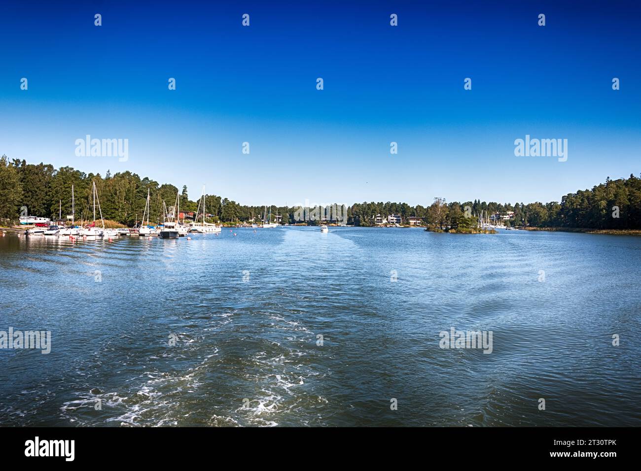 Beautiful archipelago around Helsinki, capital of Finland. HDR. Stock Photo
