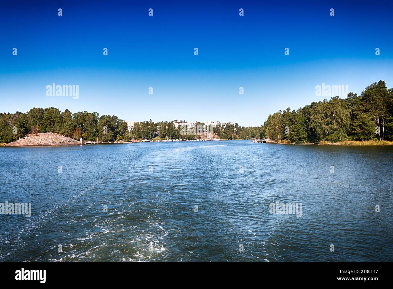 Beautiful archipelago around Helsinki, capital of Finland. HDR. Stock Photo