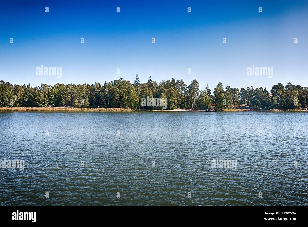 Beautiful archipelago around Helsinki, capital of Finland. HDR. Stock Photo