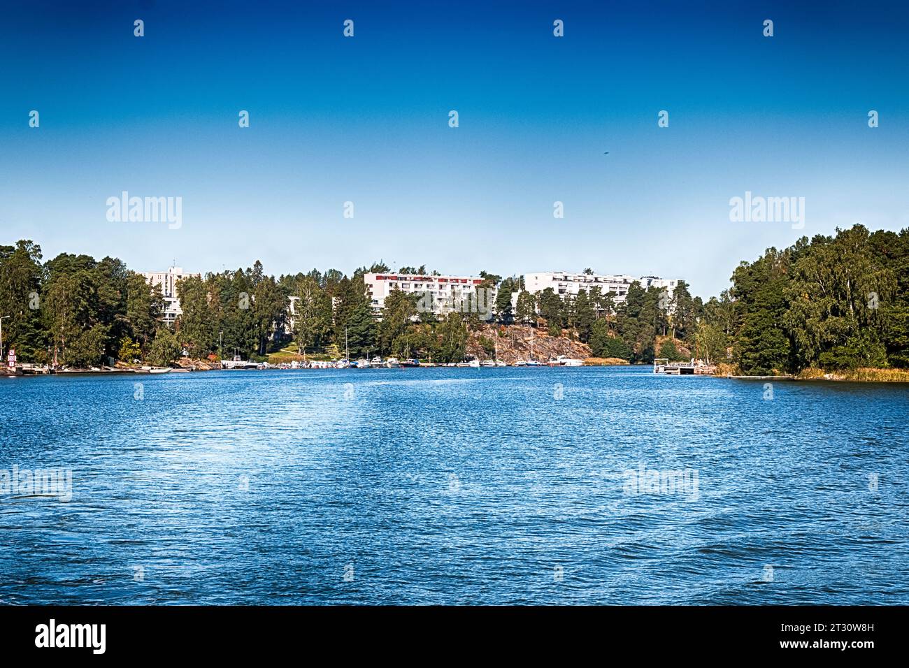 Beautiful archipelago around Helsinki, capital of Finland. HDR. Stock Photo