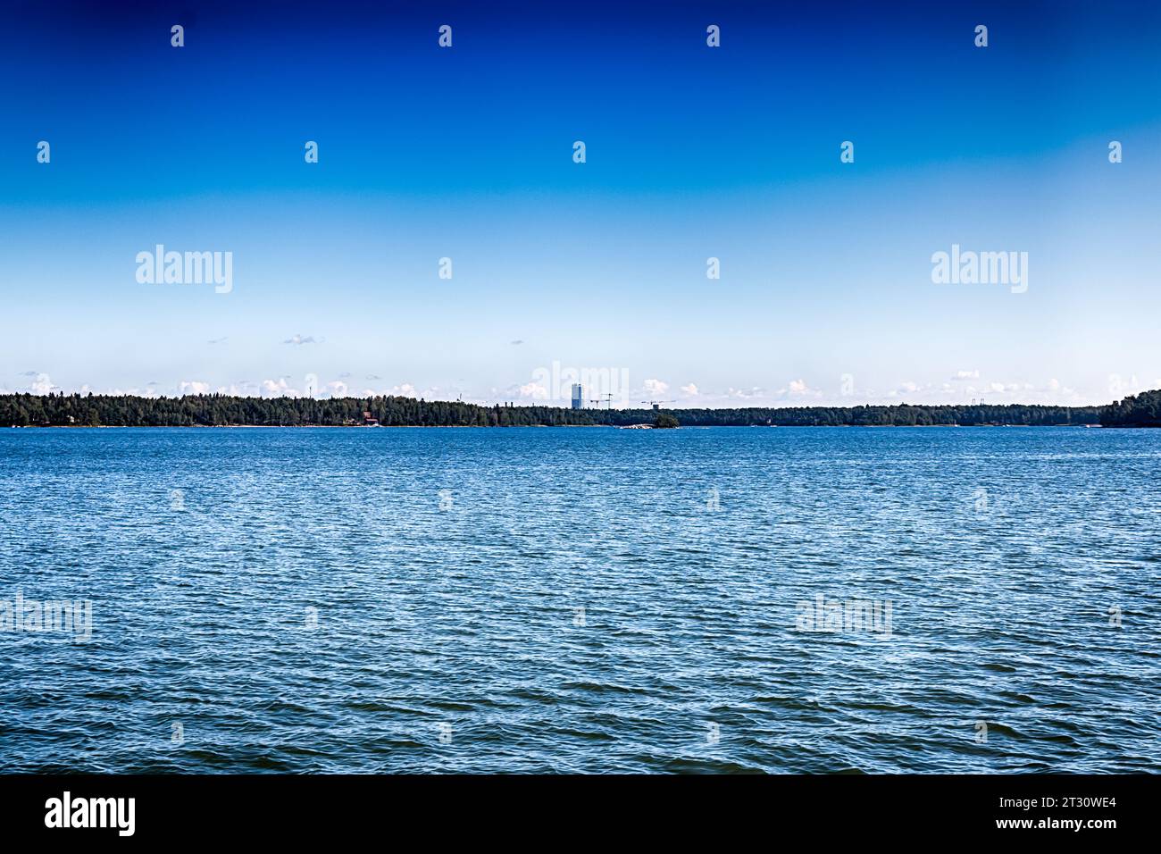 Beautiful archipelago around Helsinki, capital of Finland. HDR. Stock Photo