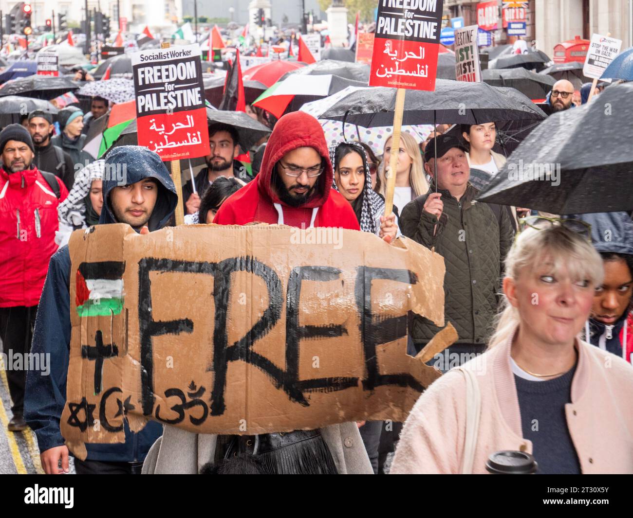 Pro-Palestinian marchers in London, UK, at the National March for ...