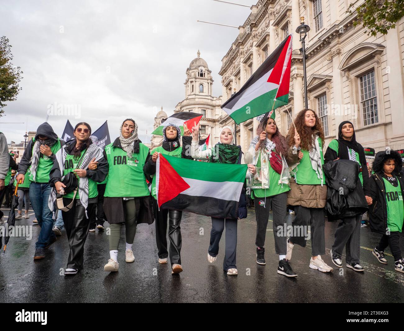 Friends of Al-Aqsa FOA Pro-Palestinian marchers in London, UK, at the ...