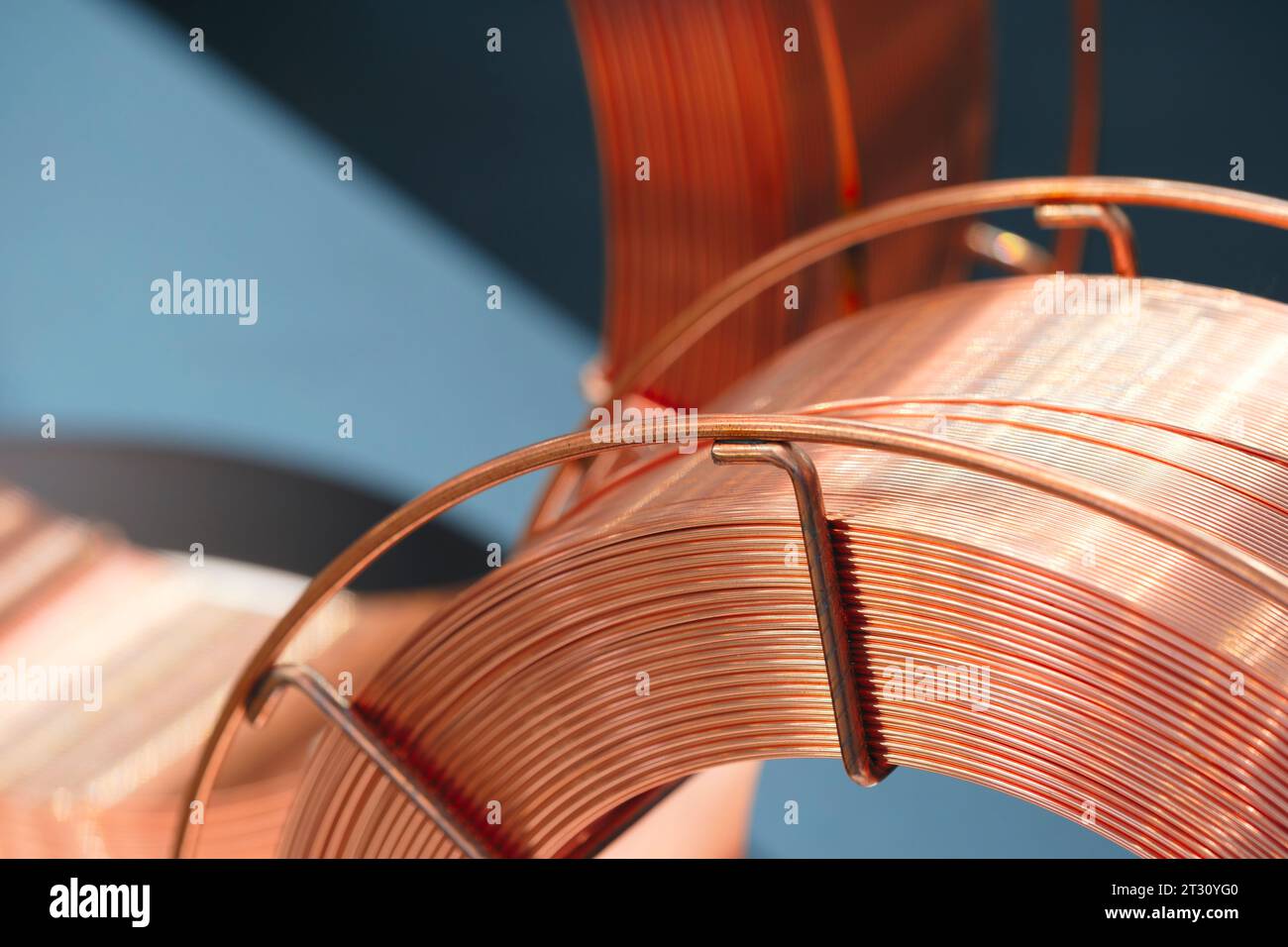 Coil of copper wire for welding tools and other industrial applications