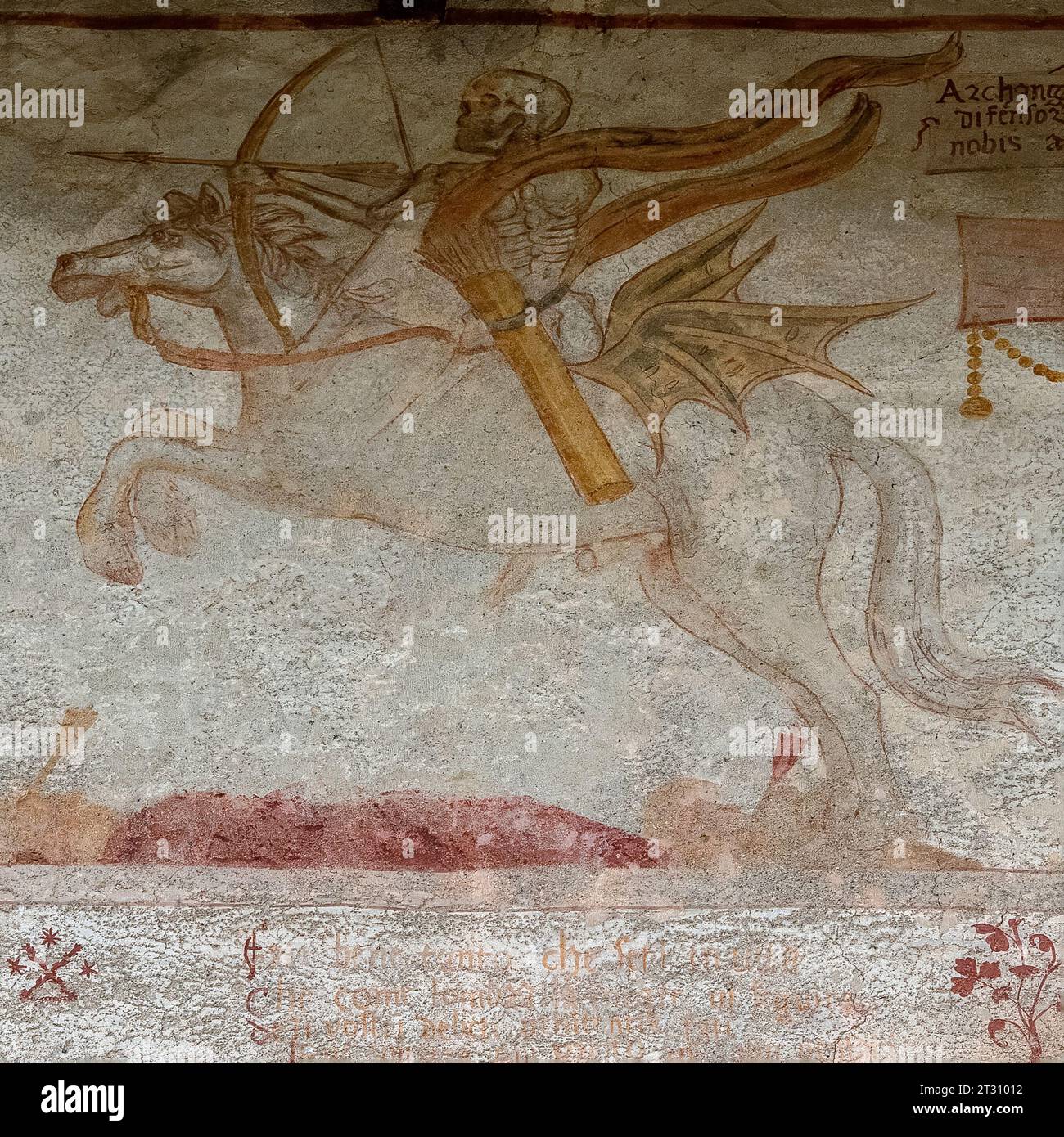 Death advances on horseback. Detail from Renaissance Danza Macabra ...