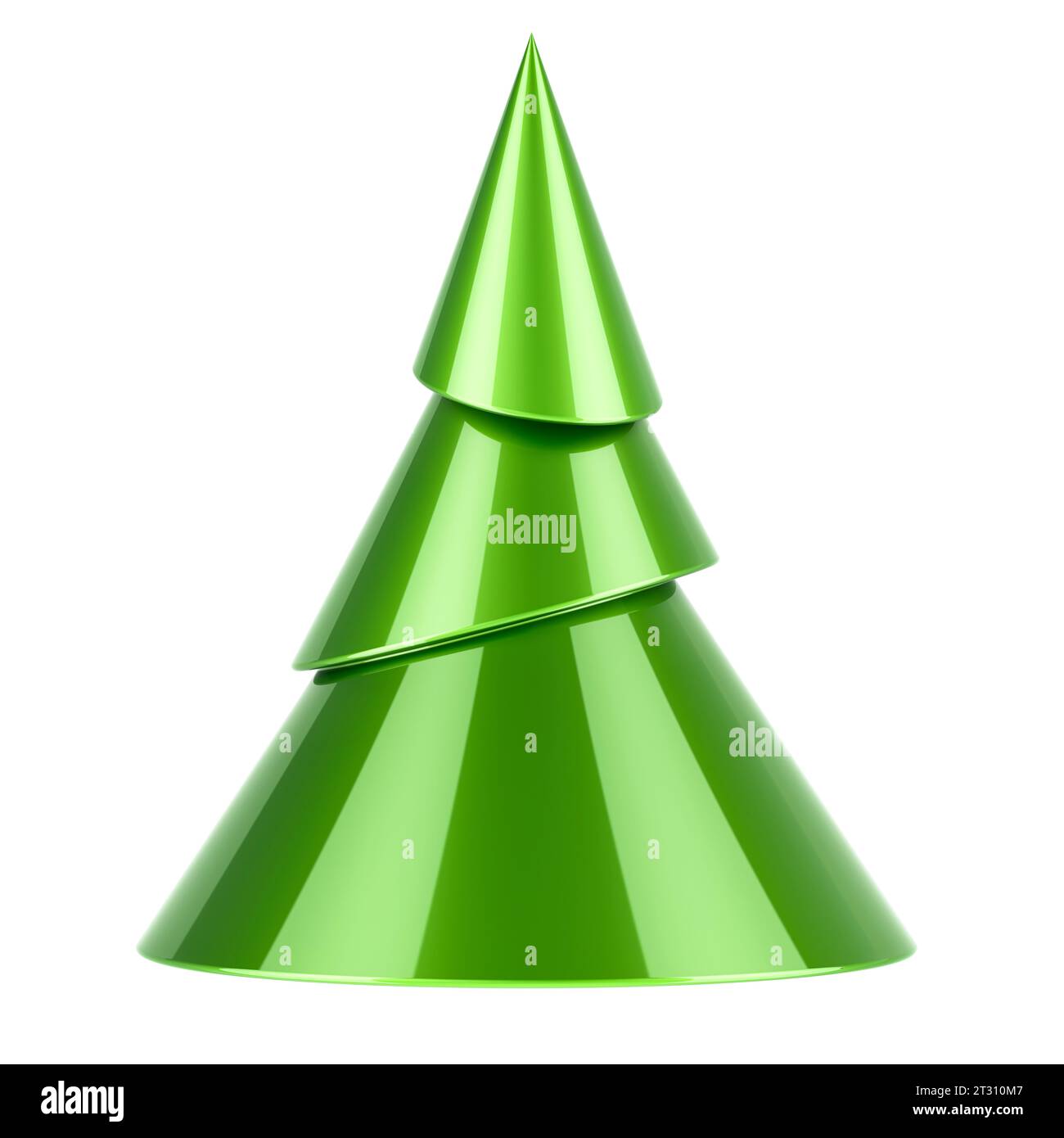 Abstract Christmas Tree, green color. 3D rendering isolated on white background Stock Photo Alamy