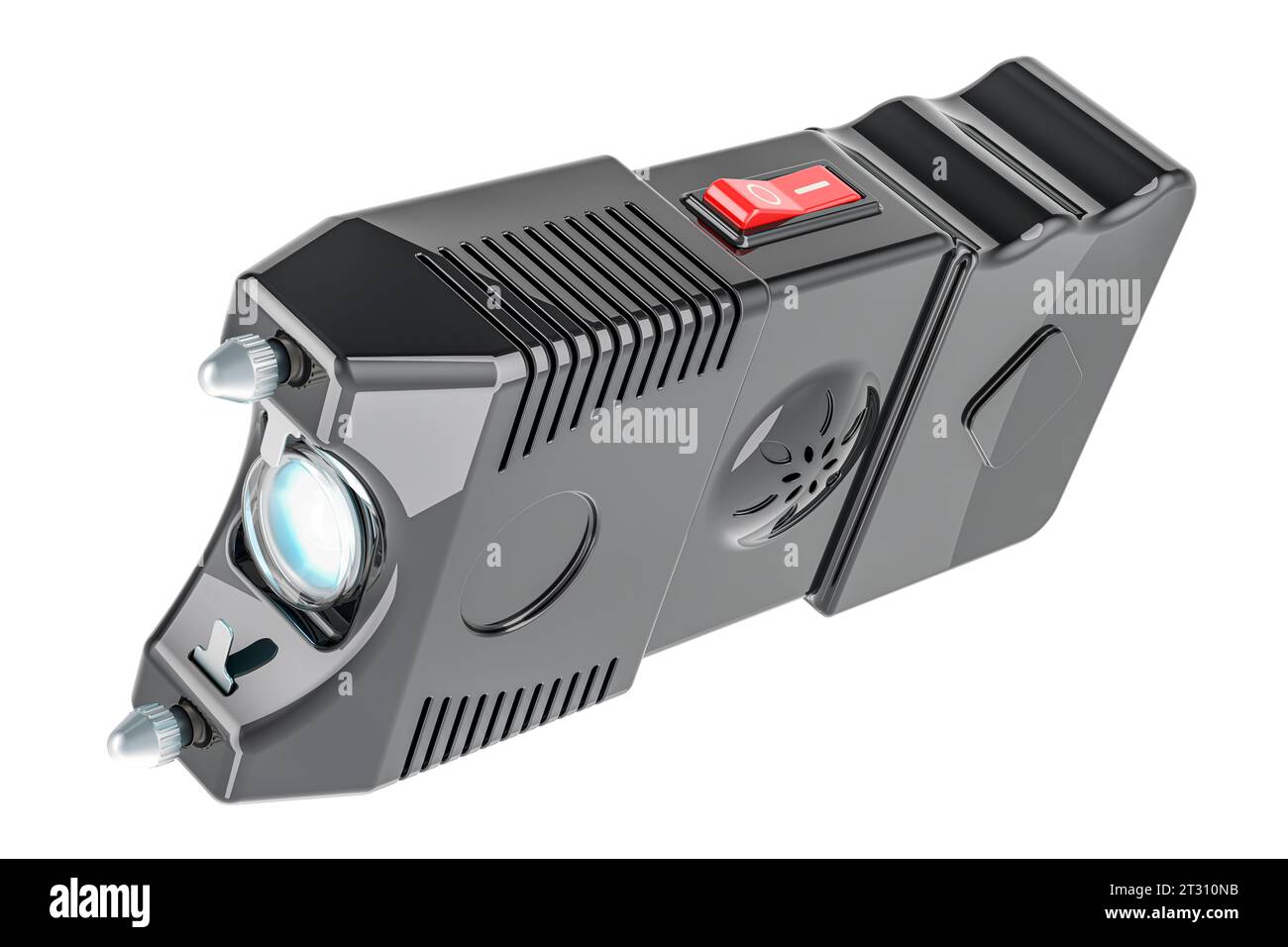 Stun gun, electroshock weapon. 3D rendering isolated on white