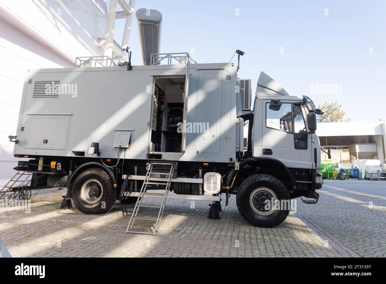 Large specialized vehicle with equipment. Stock Photo