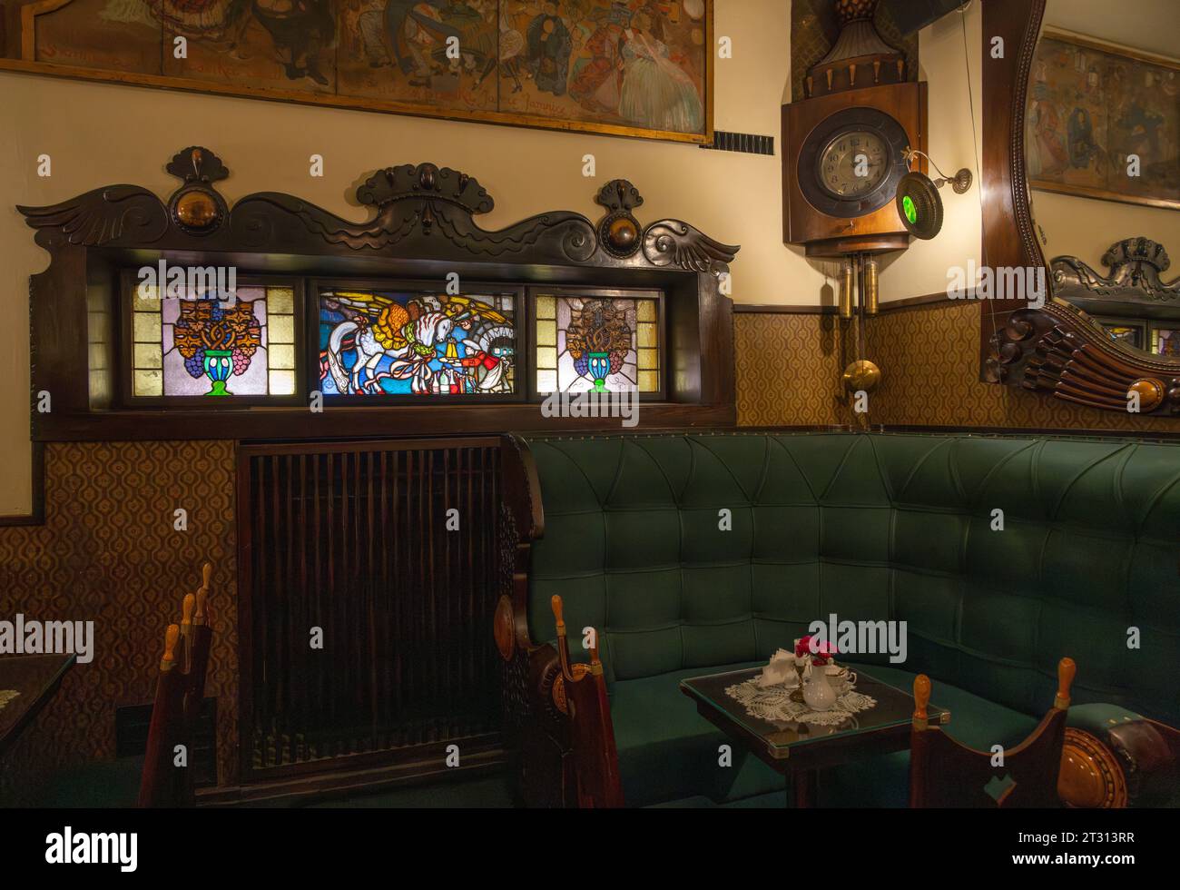 Interior with art nouveau furniture and decoration, Jama Michalika cafe
