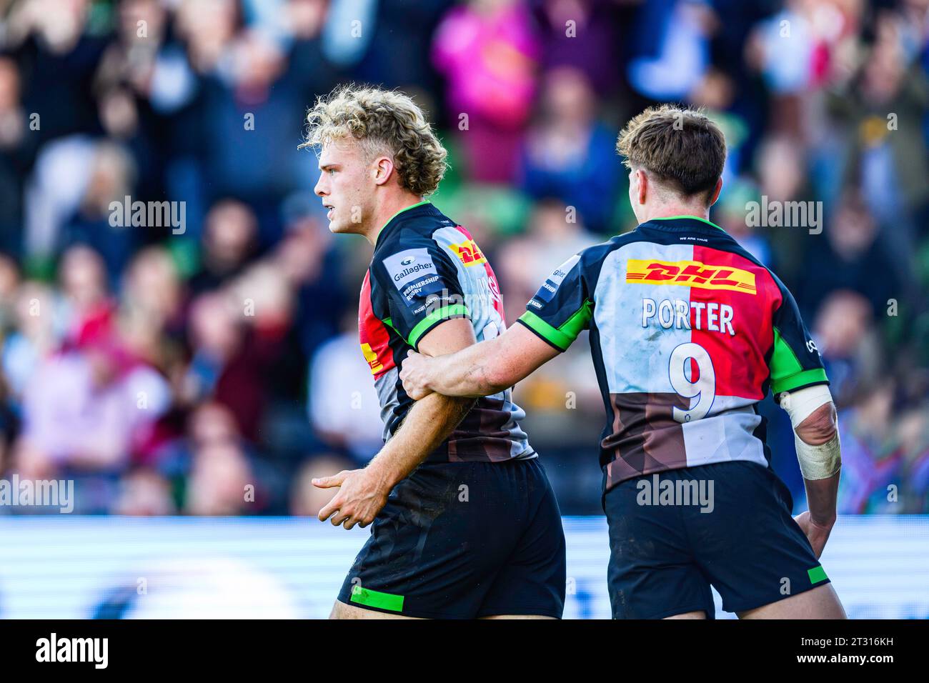 LONDON, UNITED KINGDOM. 22nd, Oct 23. Louis Lynagh of Harlequins