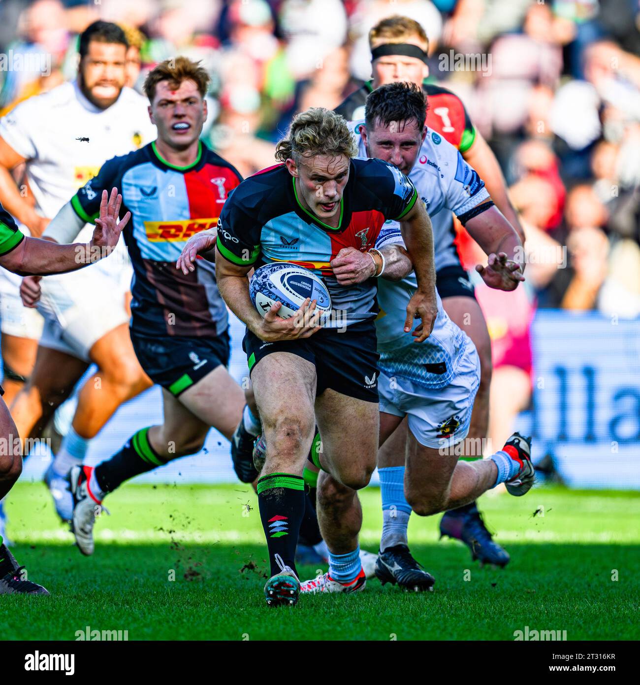 LONDON, UNITED KINGDOM. 22th, Oct 23.  during Harlequins vs Exeter Chiefs - Gallagher Premiership Rugby R2 at Stoop Stadium on Sunday, 22 October 2023. LONDON ENGLAND.  Credit: Taka G Wu/Alamy Live News Stock Photo