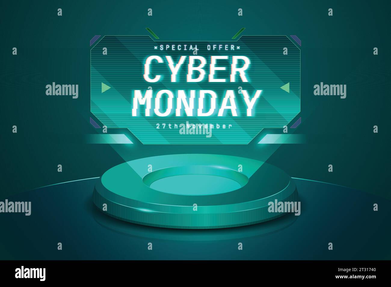 realistic cyber monday background design vector illustration Stock Vector