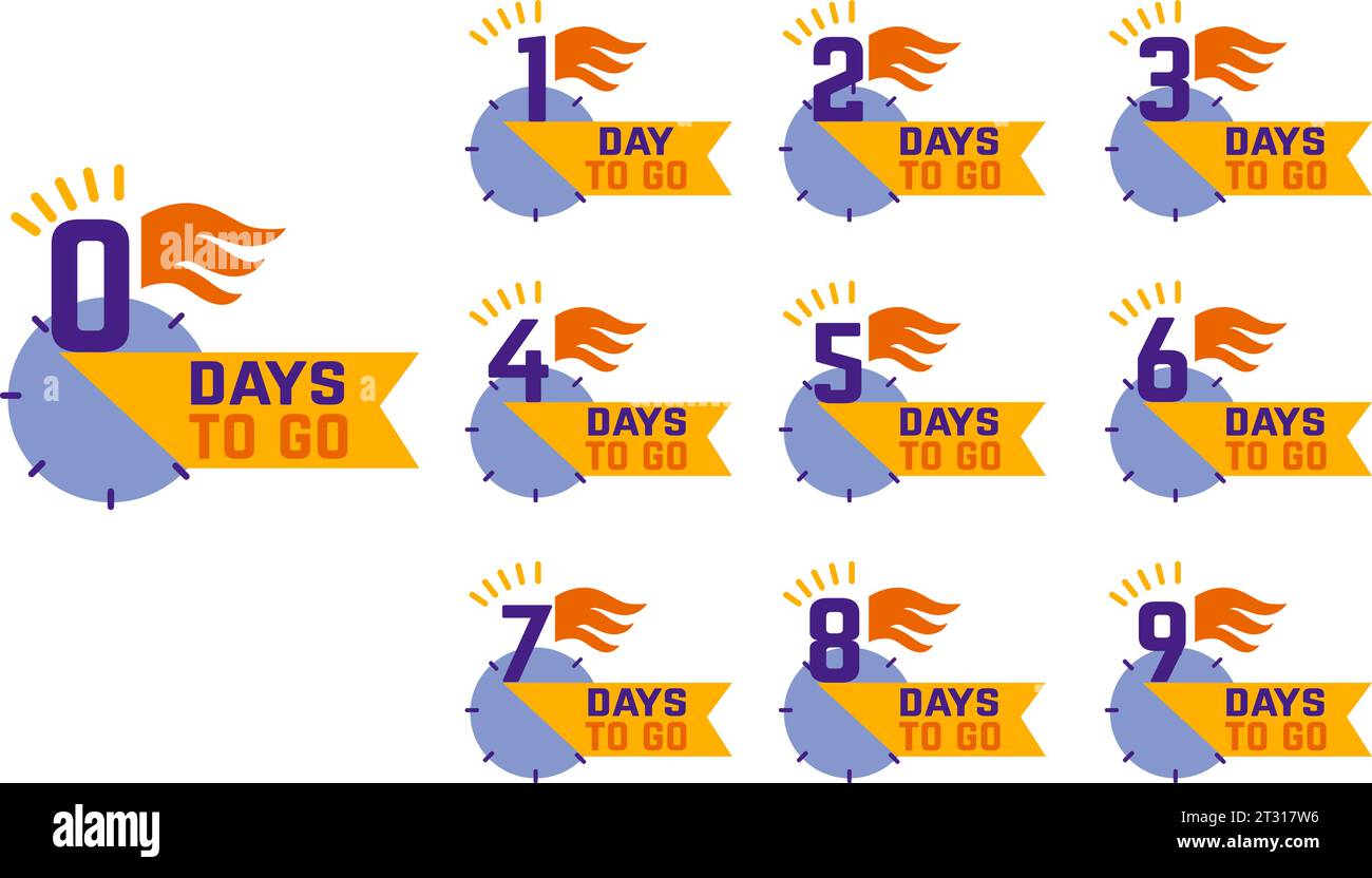 Days number left badges hi-res stock photography and images - Alamy