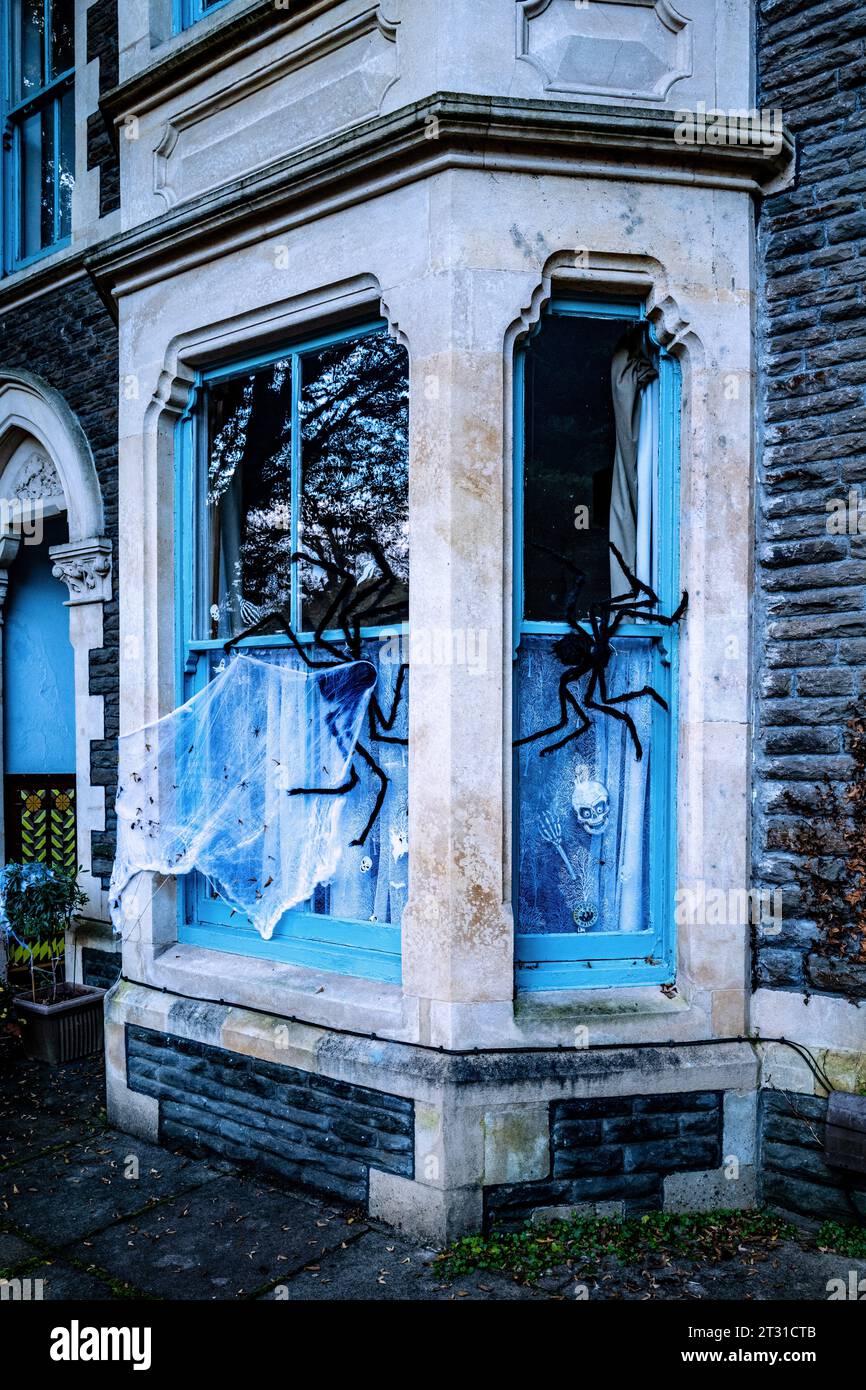 Halloween Ghost display. Home window, Spooky, autumn, celebration
