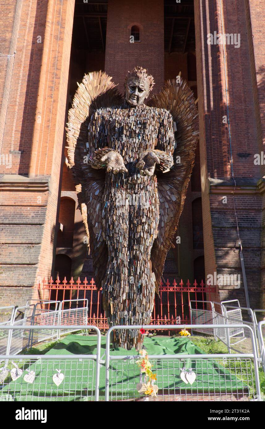 The Knife Angel sculpture created by Alfie Bradley is made from seized ...