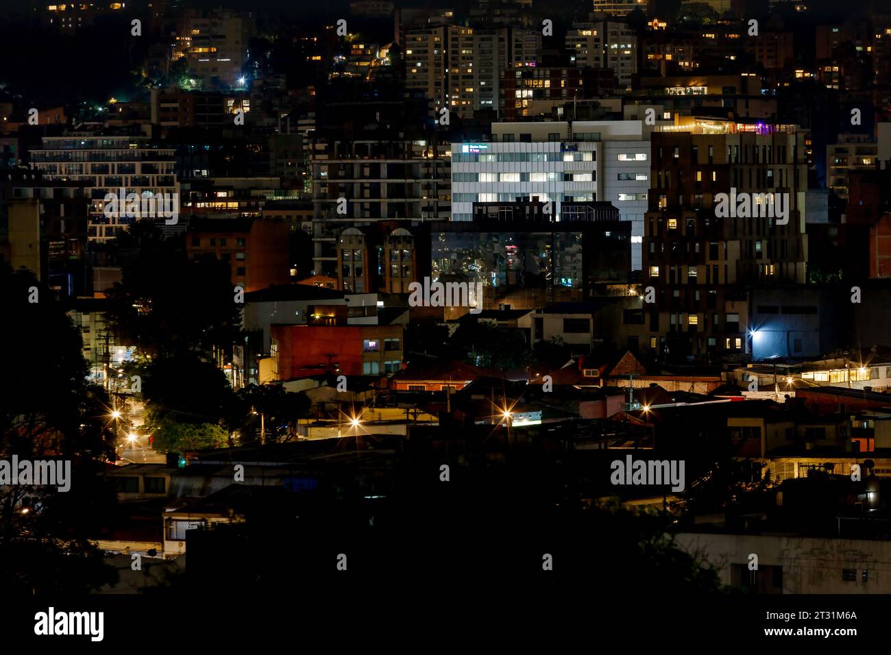 Night view of the Chapinero neighborhood in Bogota, Colombia Stock Photo Alamy
