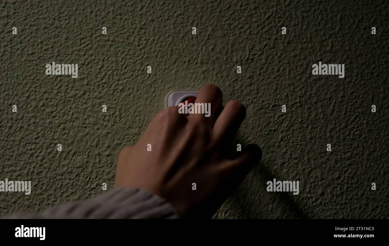 The doorbell. Concept. Entrance with a small bell to open the doors