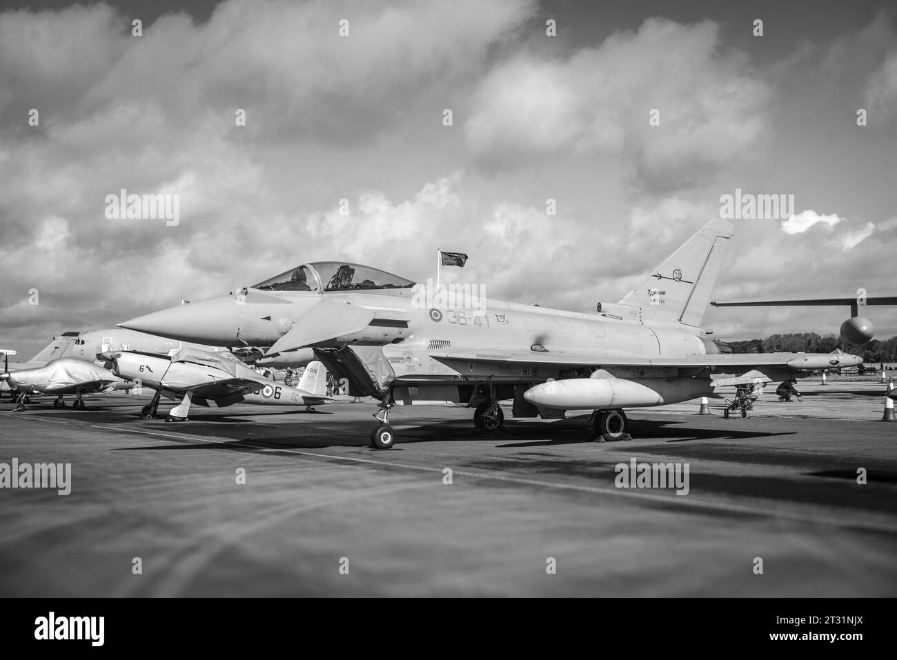 Italian Air Force - Eurofighter Typhoon F-2000A, on static display at the 2023 Royal International Air Tattoo. Stock Photo