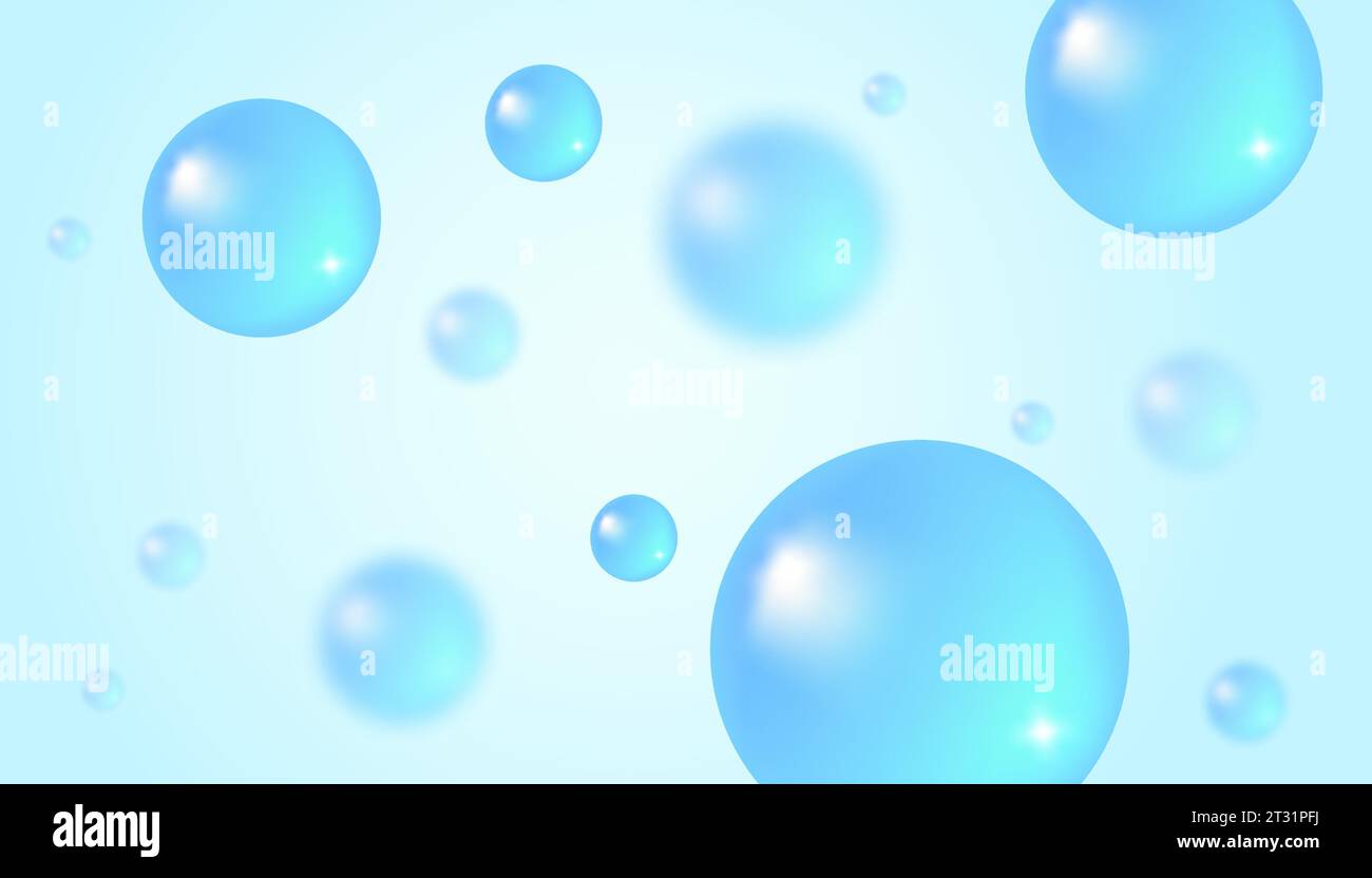 Vector abstract background with water bubbles. Trendy vector background in realistic style. Stock Vector