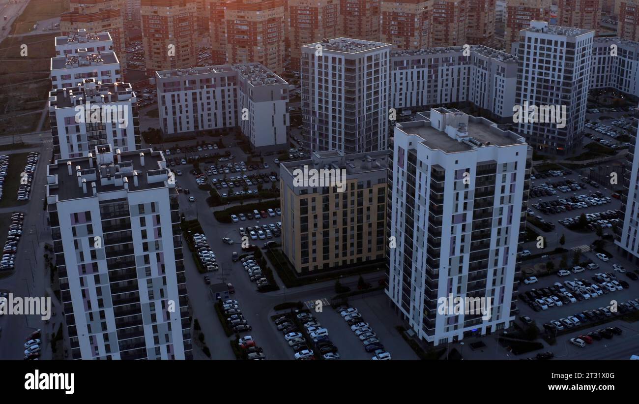 Aerial footage night city houses hi-res stock photography and images ...