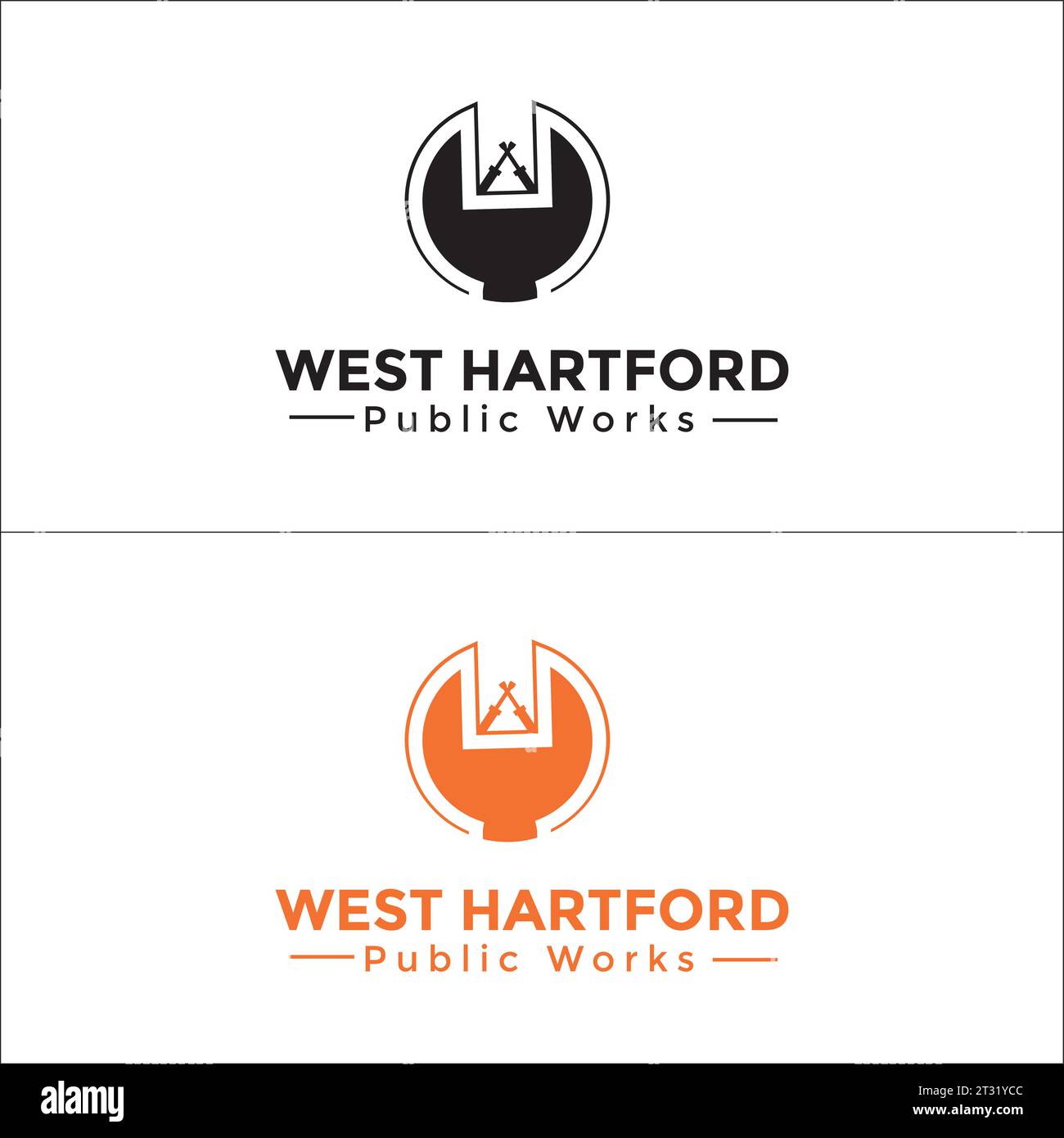 Public Maintinence Company Logo Design in Colorful and Black and White Form Stock Vector