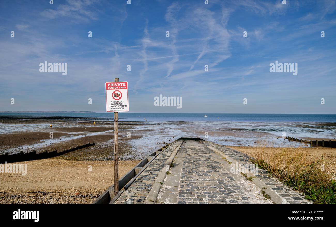 Editorial Use Only A sign enforcing the message private oyster beds