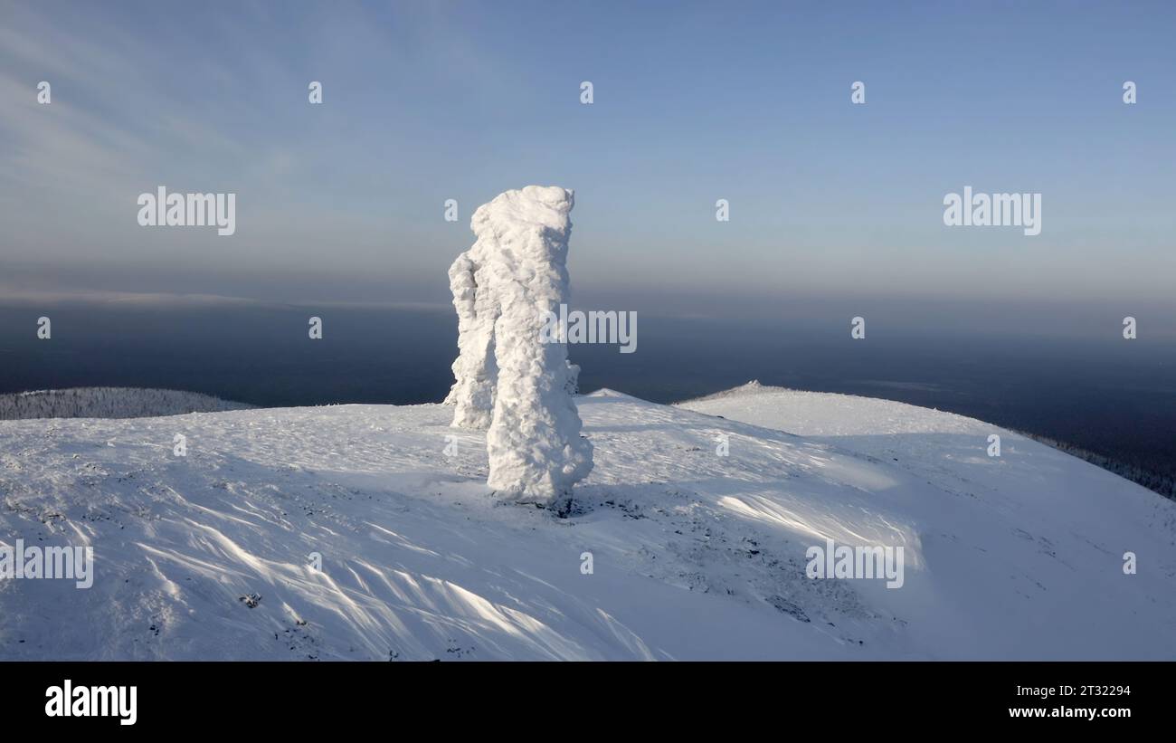 Top view of vertical rocks on mountain in winter. Clip. Beautiful ...
