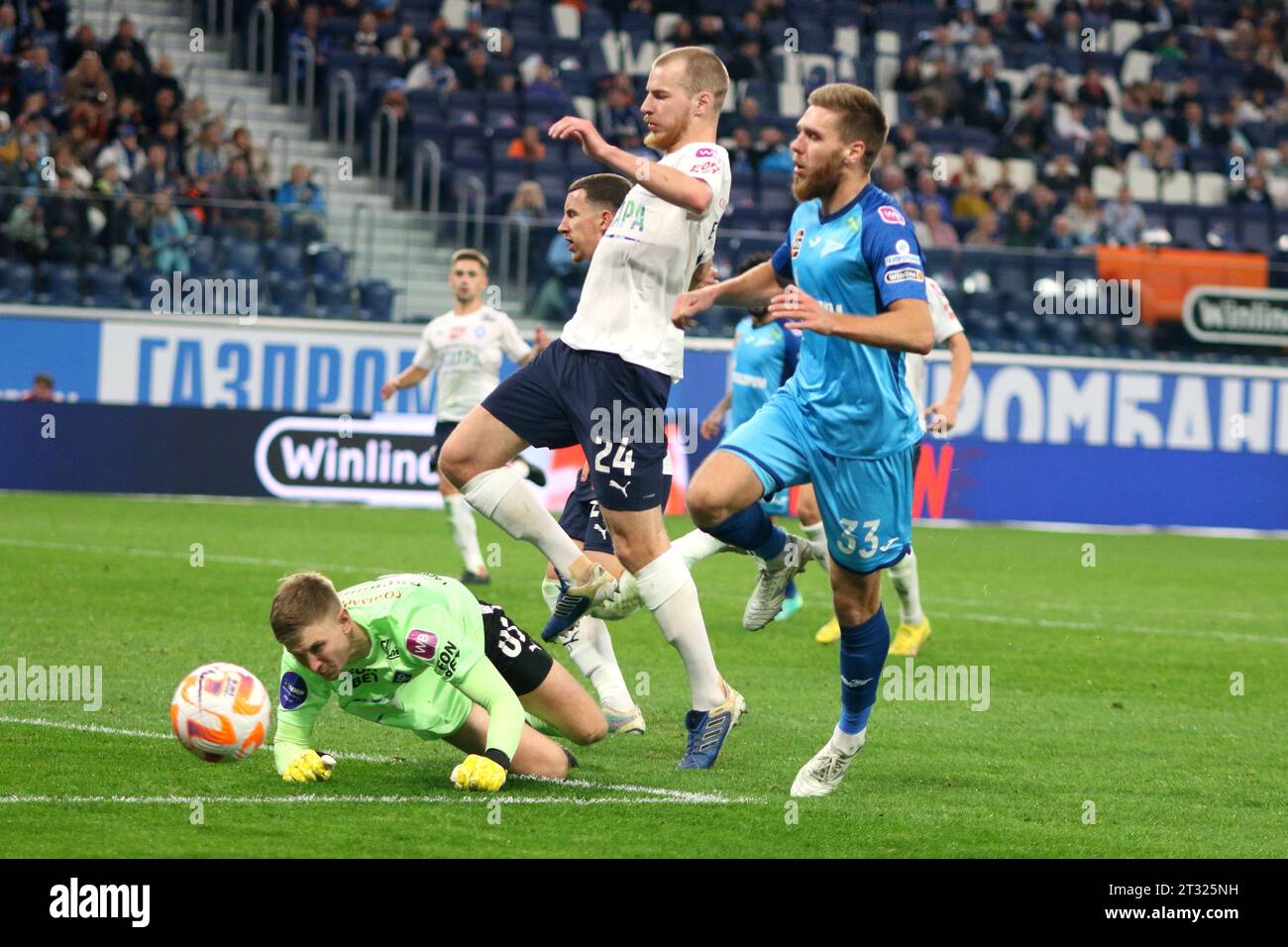 Saint Petersburg, Russia, 22 october 2023: Football. Russian Premier