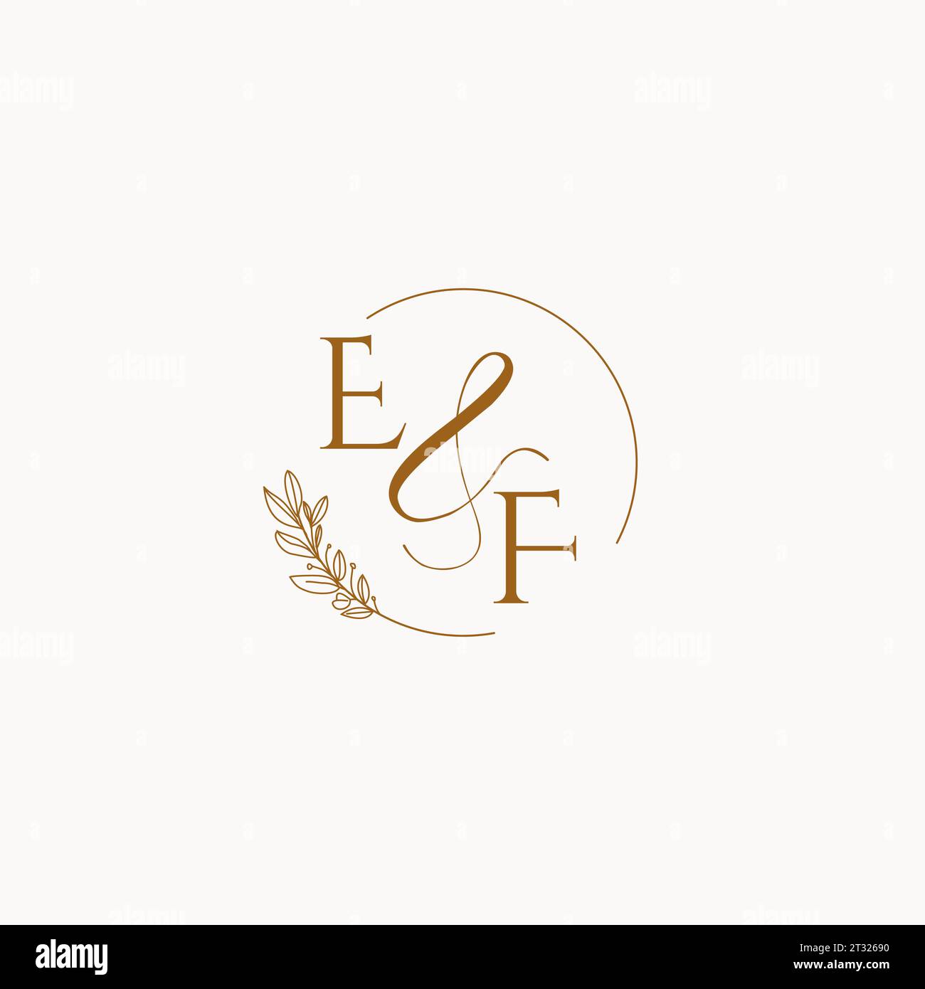 EF initial wedding monogram logo design ideas Stock Vector
