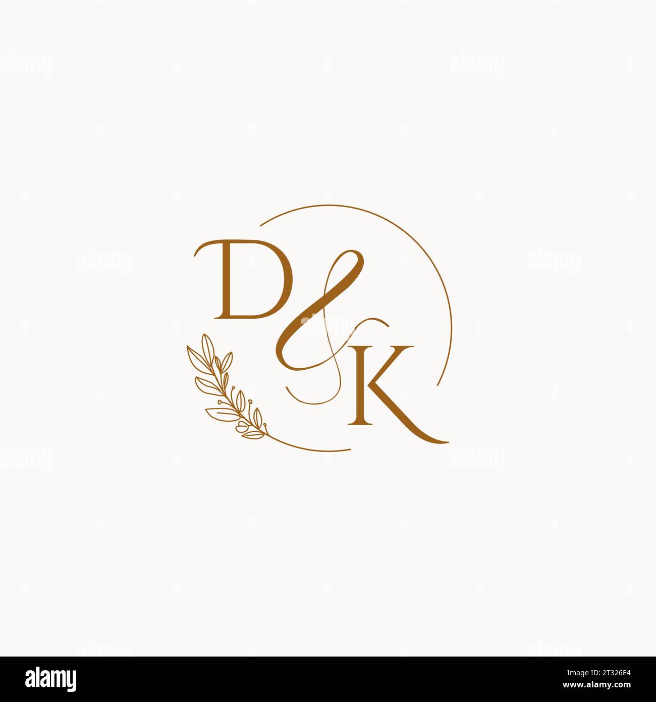 DK initial wedding monogram logo design ideas Stock Vector