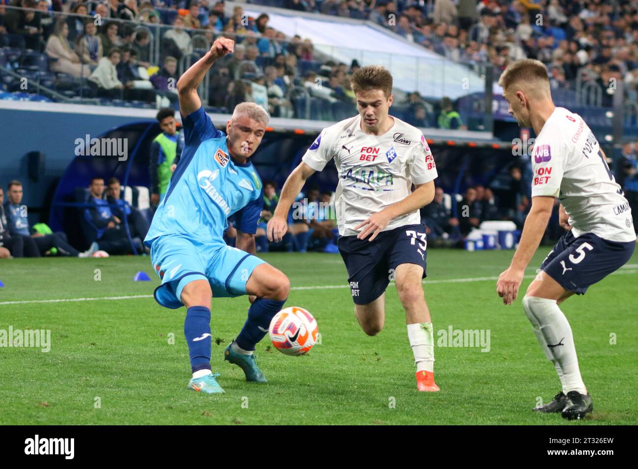 Saint Petersburg, Russia, 22 october 2023: Football. Russian Premier