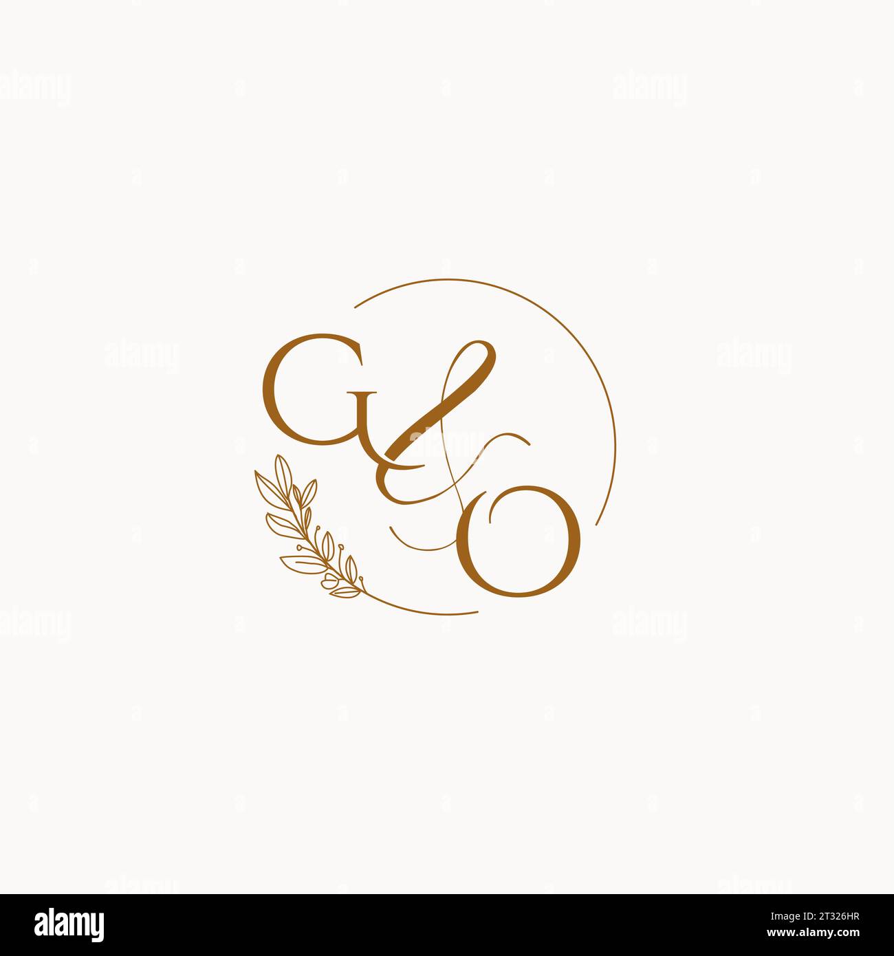 GO initial wedding monogram logo design ideas Stock Vector