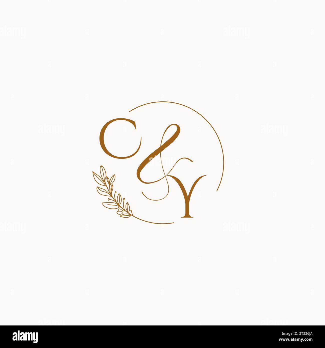 CY initial wedding monogram logo design ideas Stock Vector