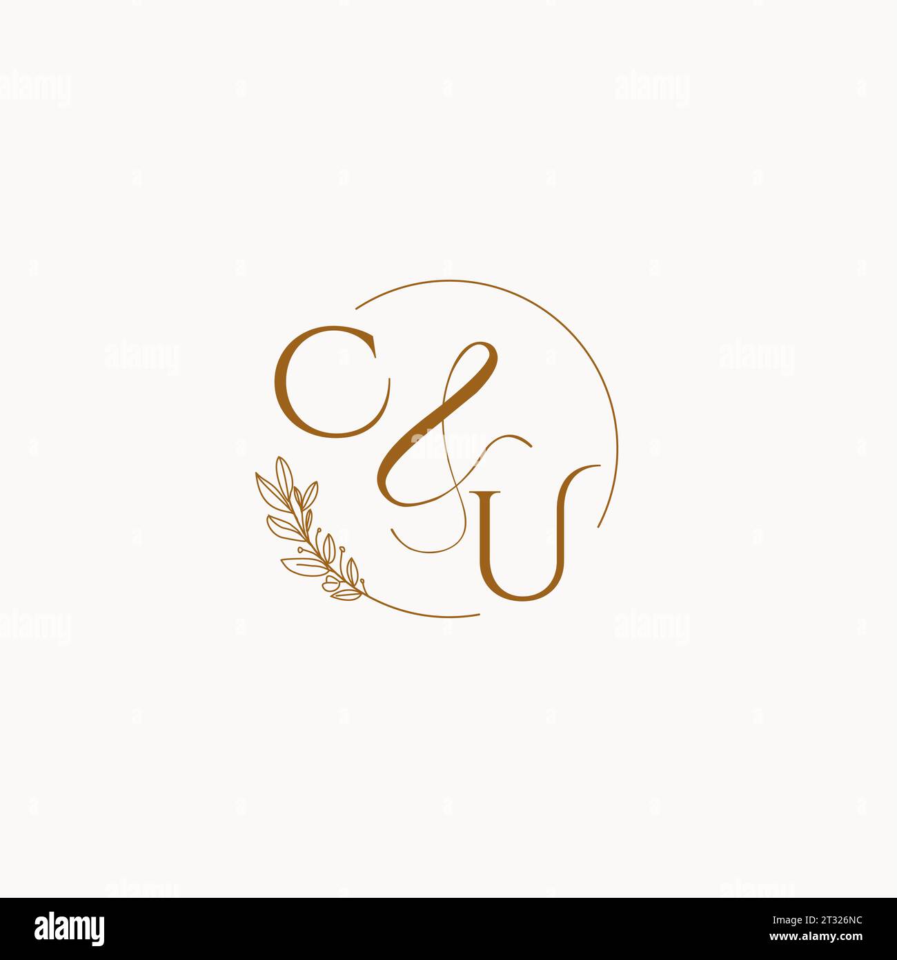 CU initial wedding monogram logo design ideas Stock Vector