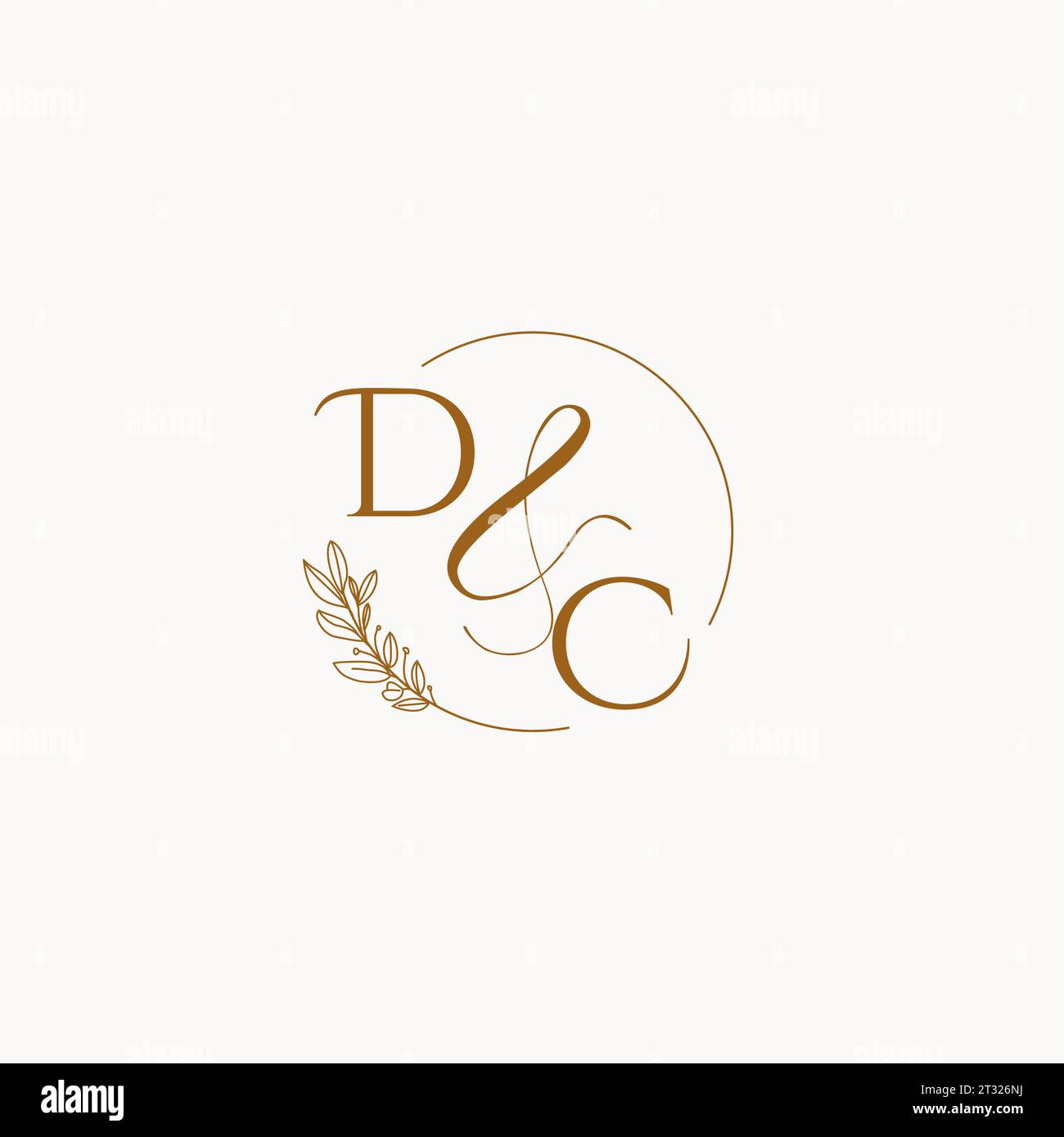 DC initial wedding monogram logo design ideas Stock Vector