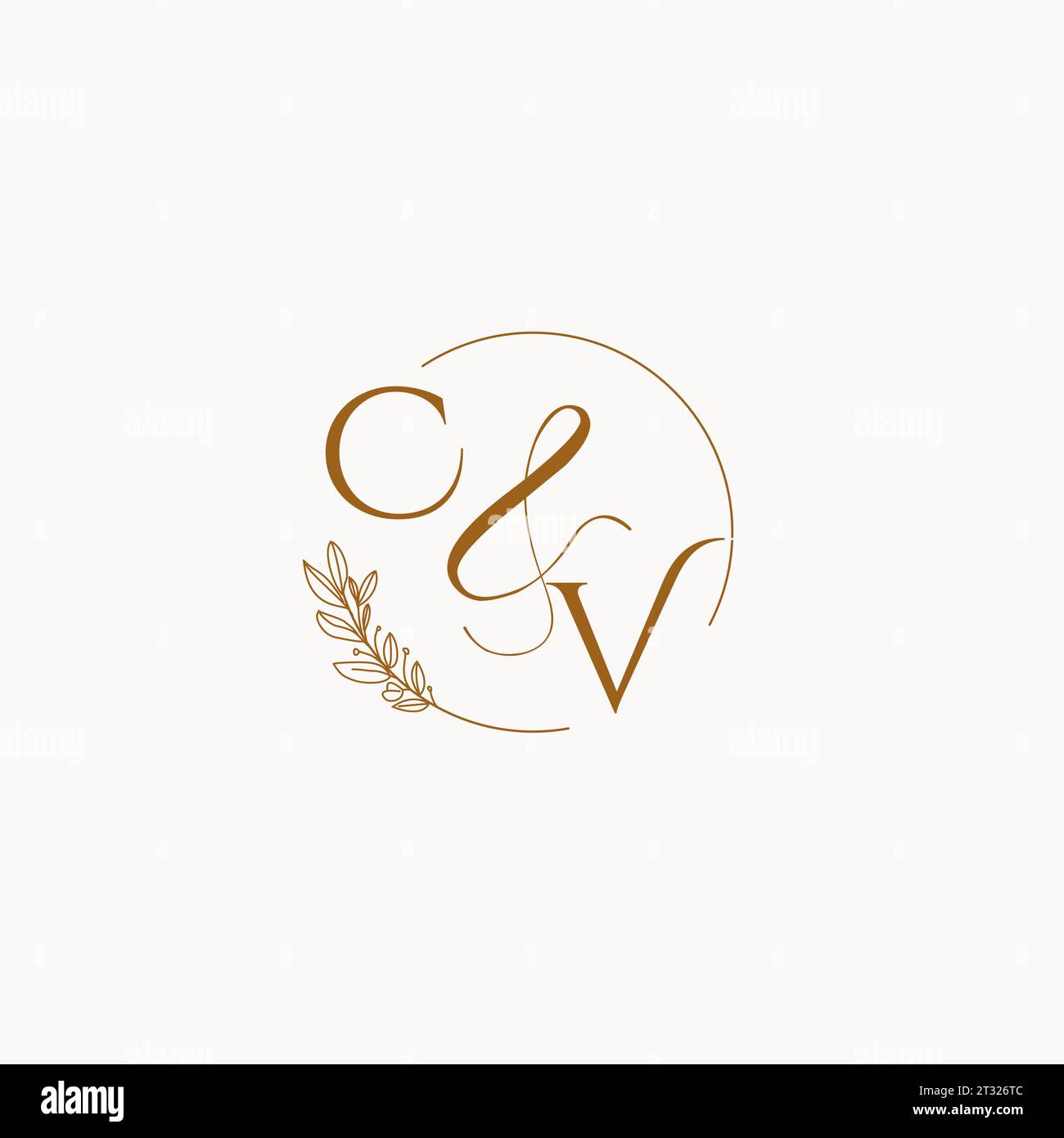 CV initial wedding monogram logo design ideas Stock Vector