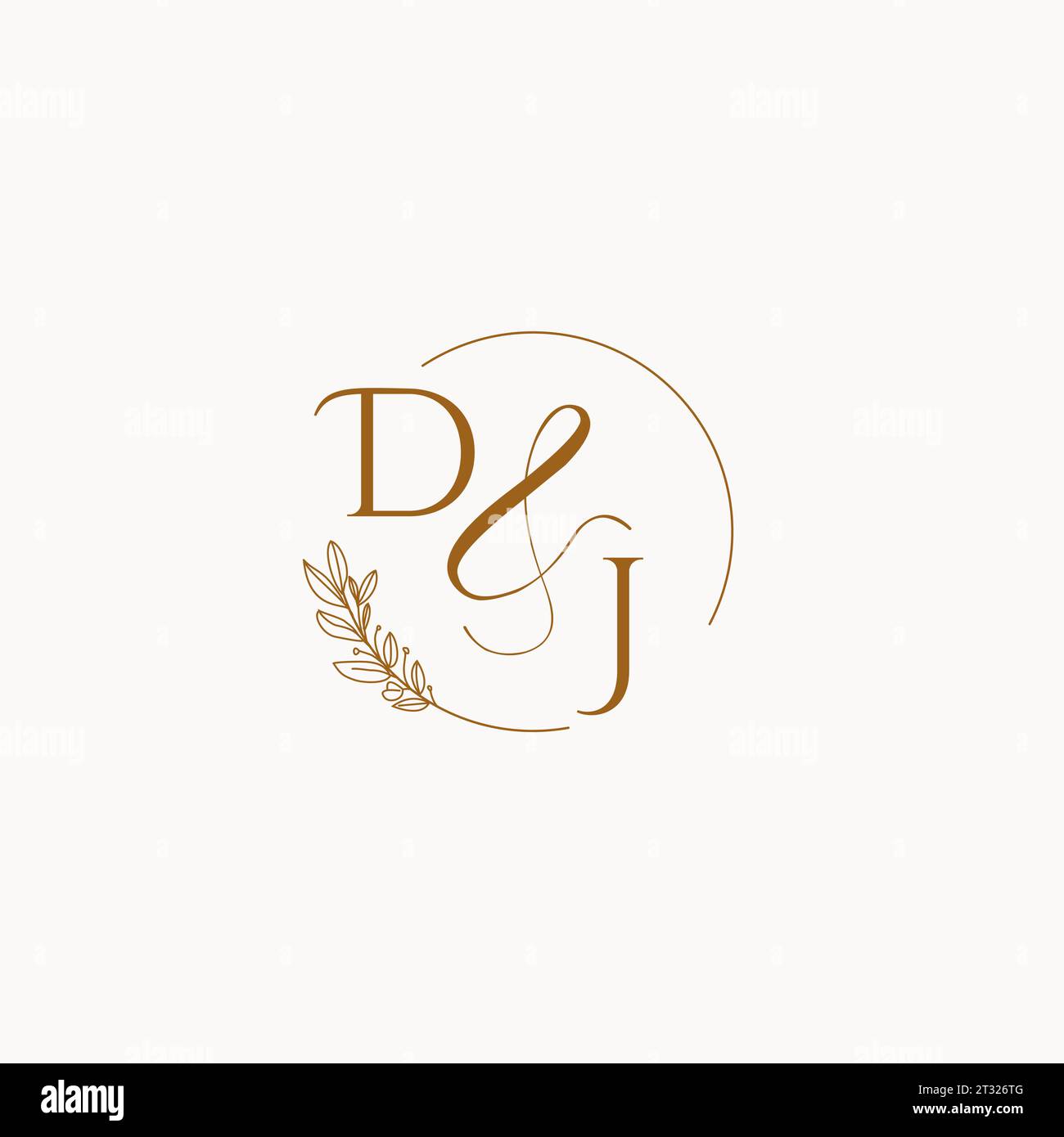 DJ initial wedding monogram logo design ideas Stock Vector
