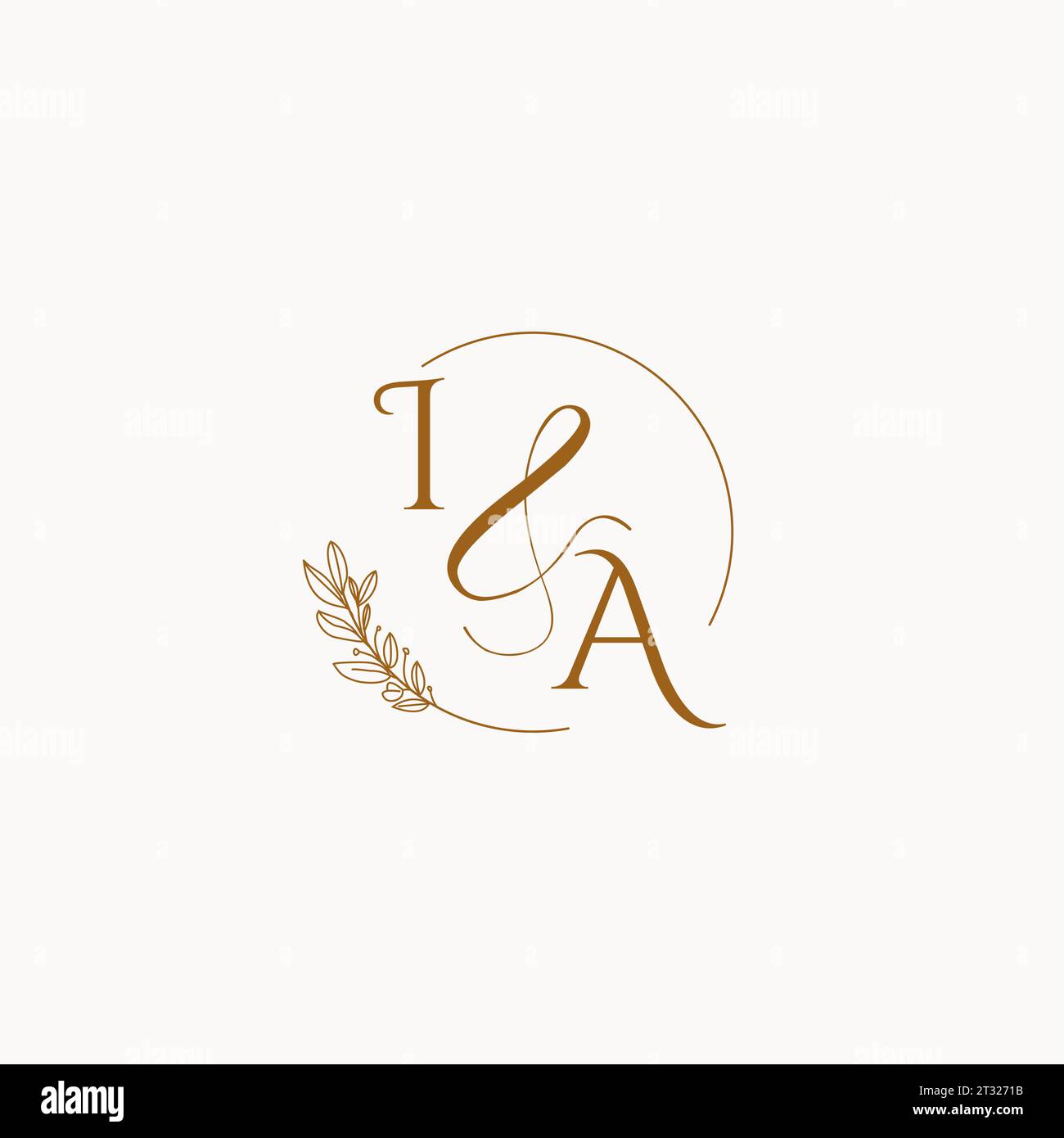 IA initial wedding monogram logo design ideas Stock Vector