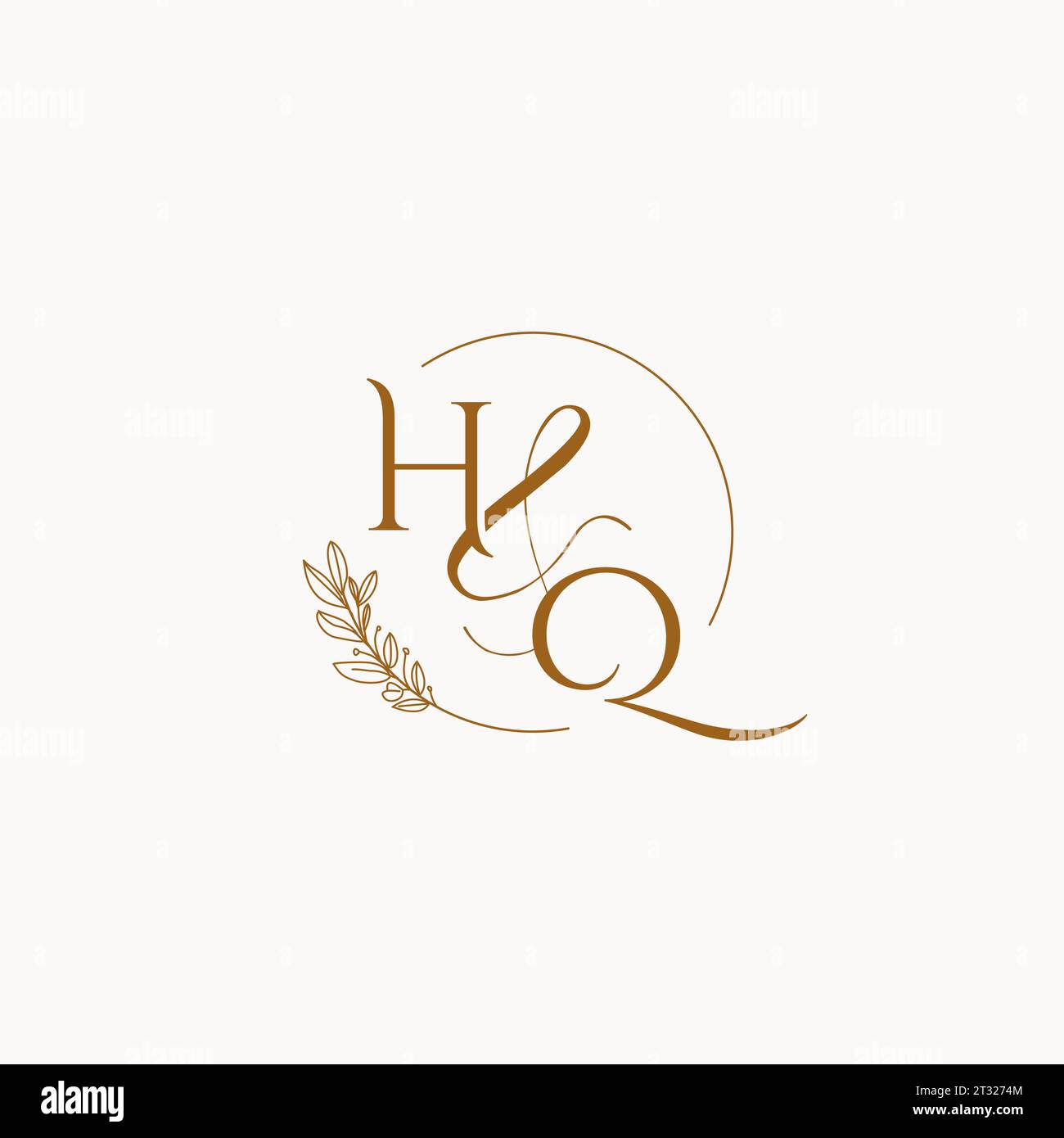 HQ initial wedding monogram logo design ideas Stock Vector