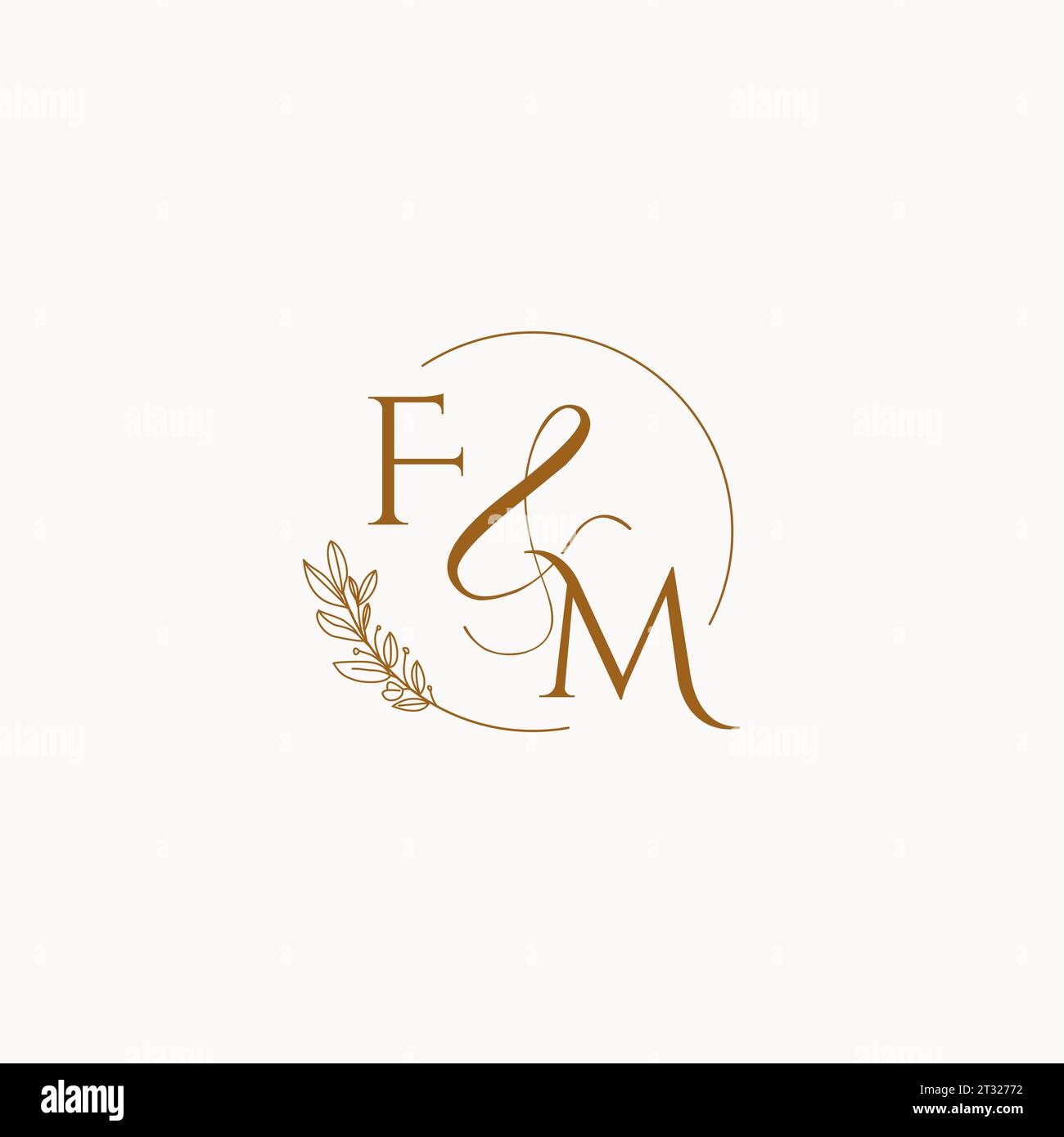 FM initial wedding monogram logo design ideas Stock Vector