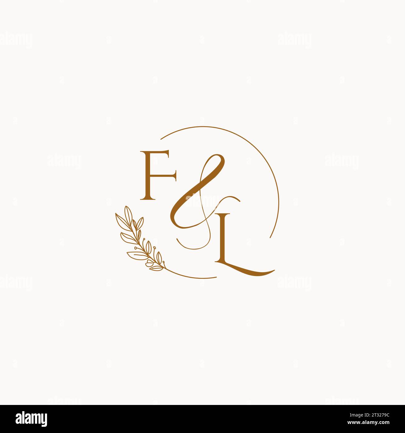 FL initial wedding monogram logo design ideas Stock Vector