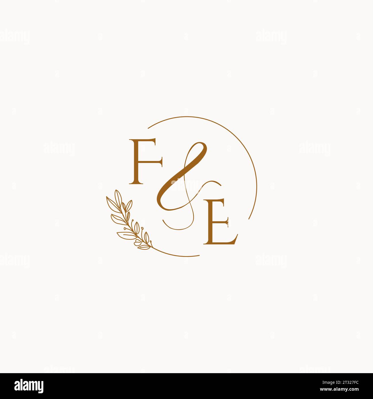 FE initial wedding monogram logo design ideas Stock Vector